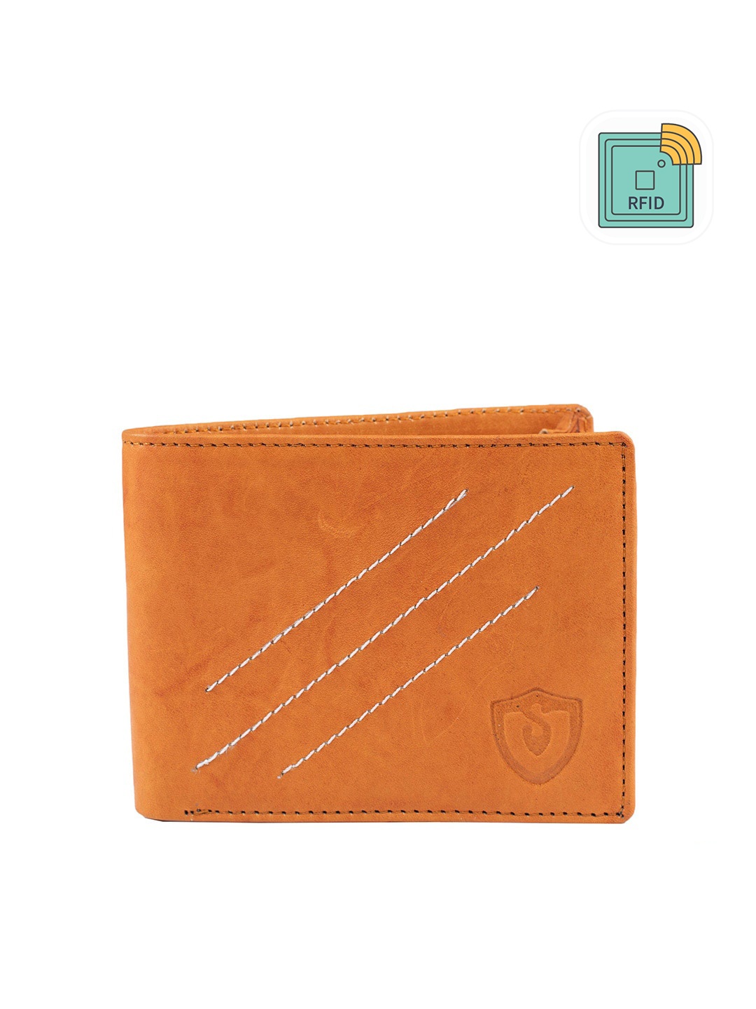 

Keviv Men Tan Leather Two Fold Wallet