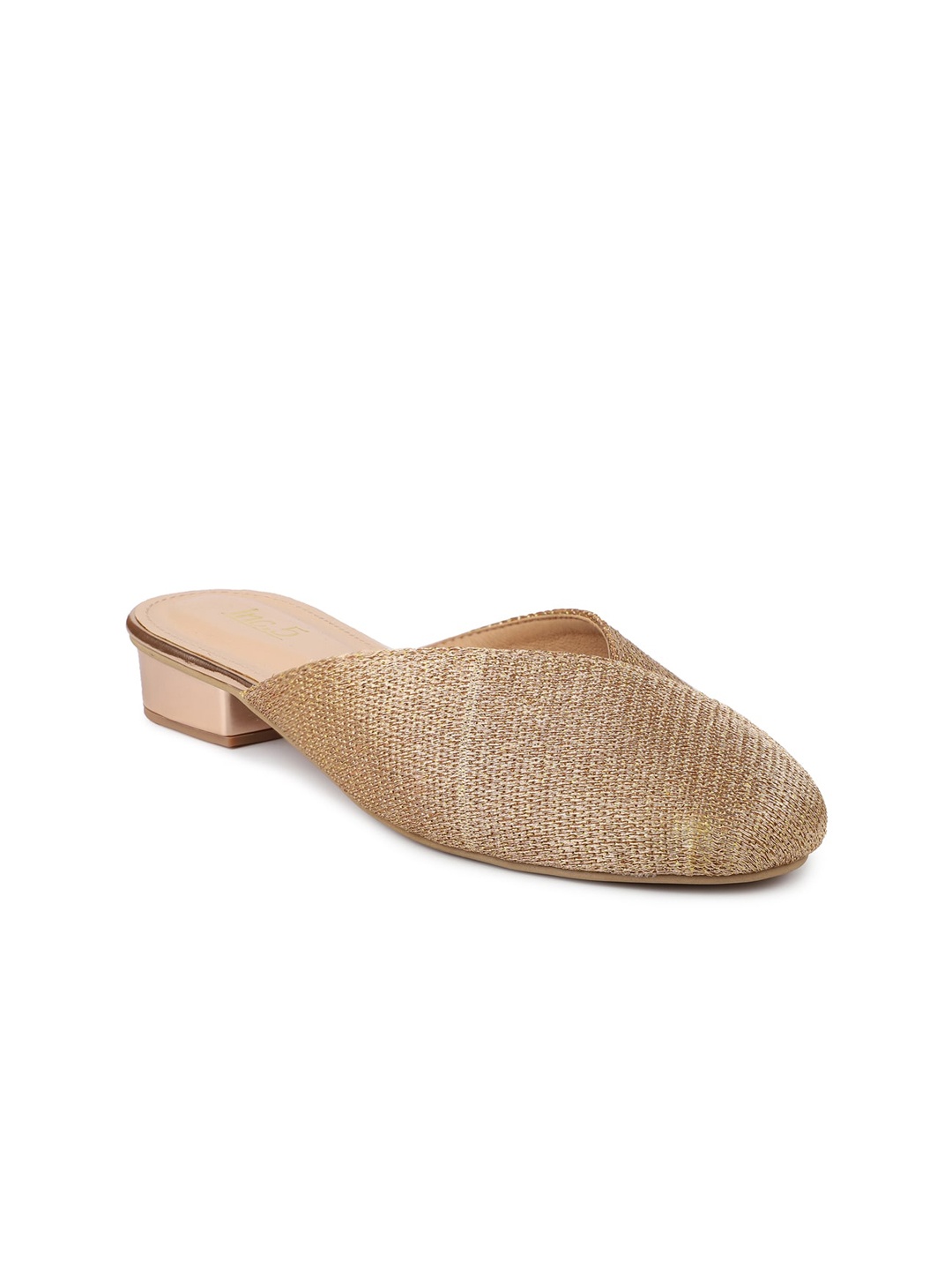 

Inc 5 Gold-Toned High-Top Block Mules