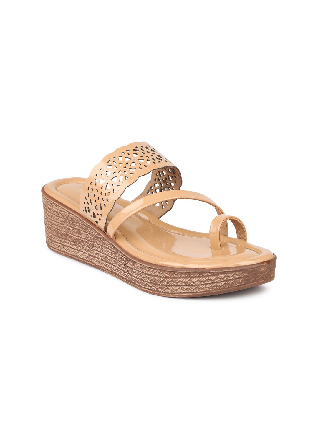 

Inc 5 Women Beige Wedge Heels with Laser Cuts