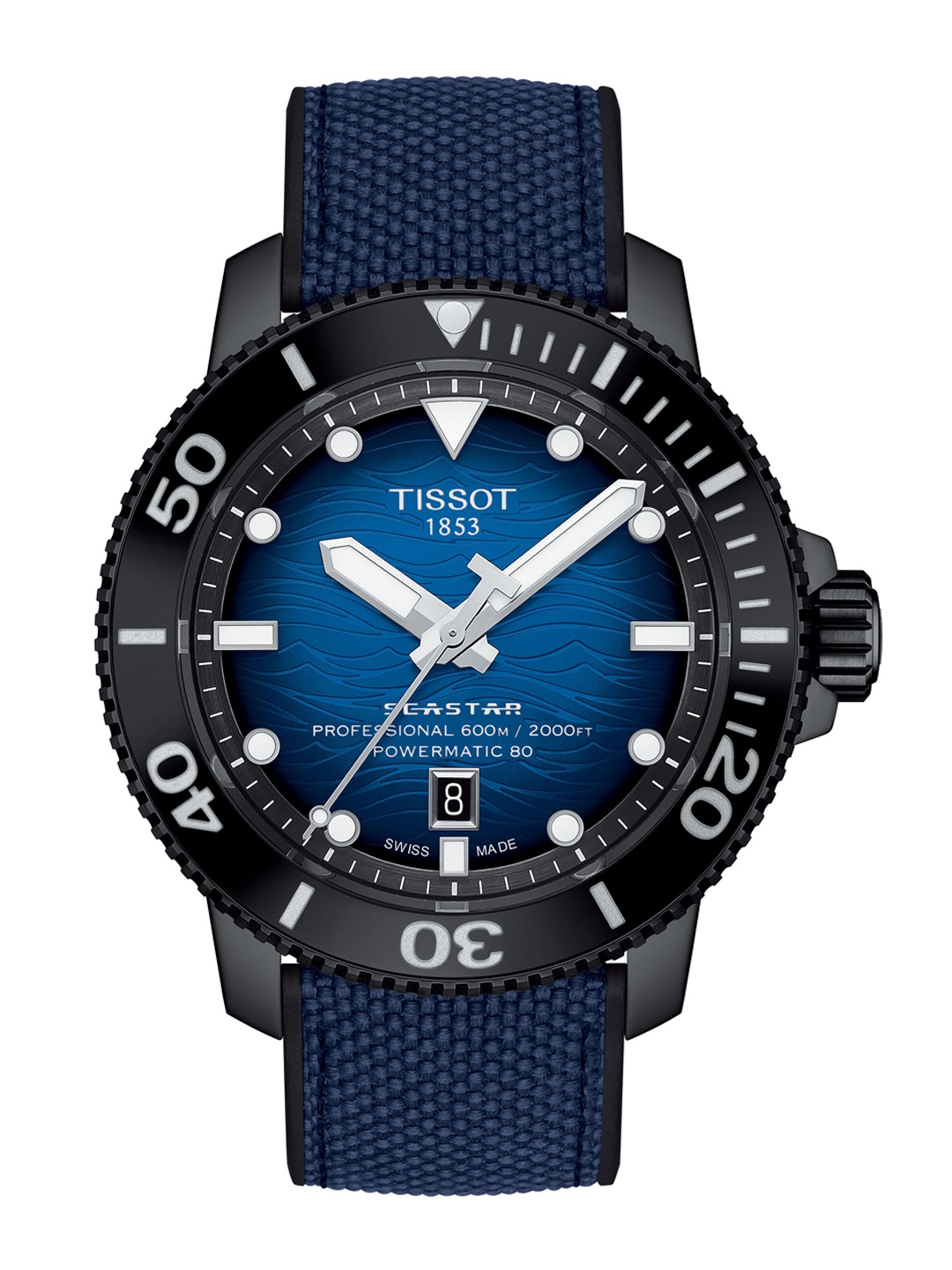 

TISSOT Men Blue Patterned Dial & Blue Straps Analogue Automatic Motion Powered Watch