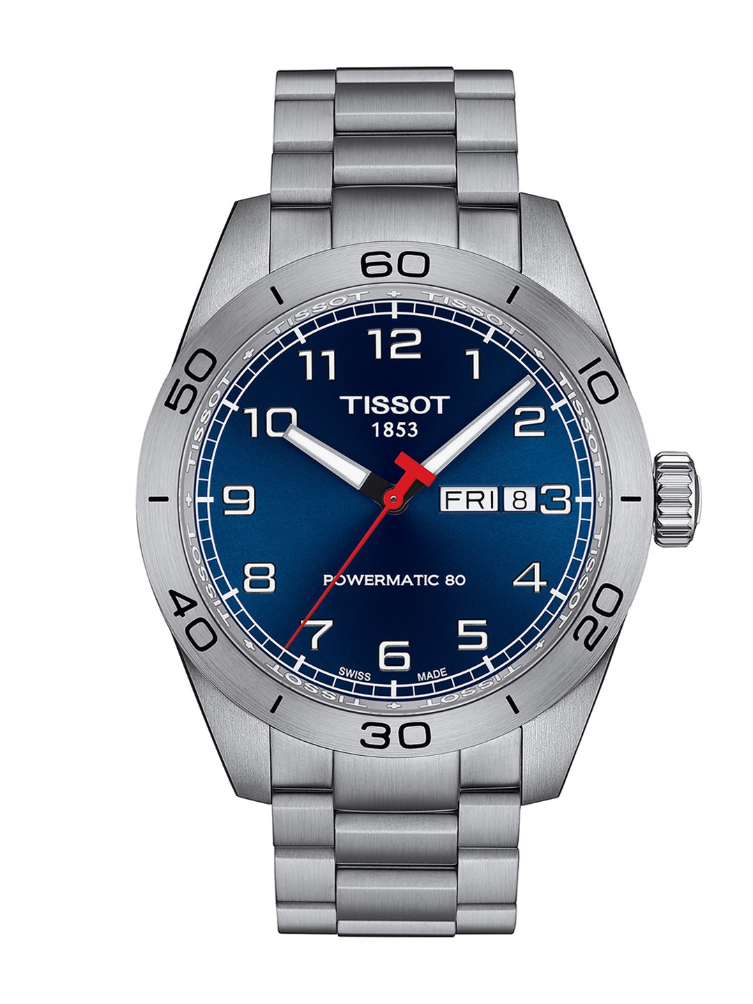 

TISSOT Men Blue Dial & Steel Toned Stainless Steel Bracelet Style Straps Analogue Automatic Motion Powered Watch
