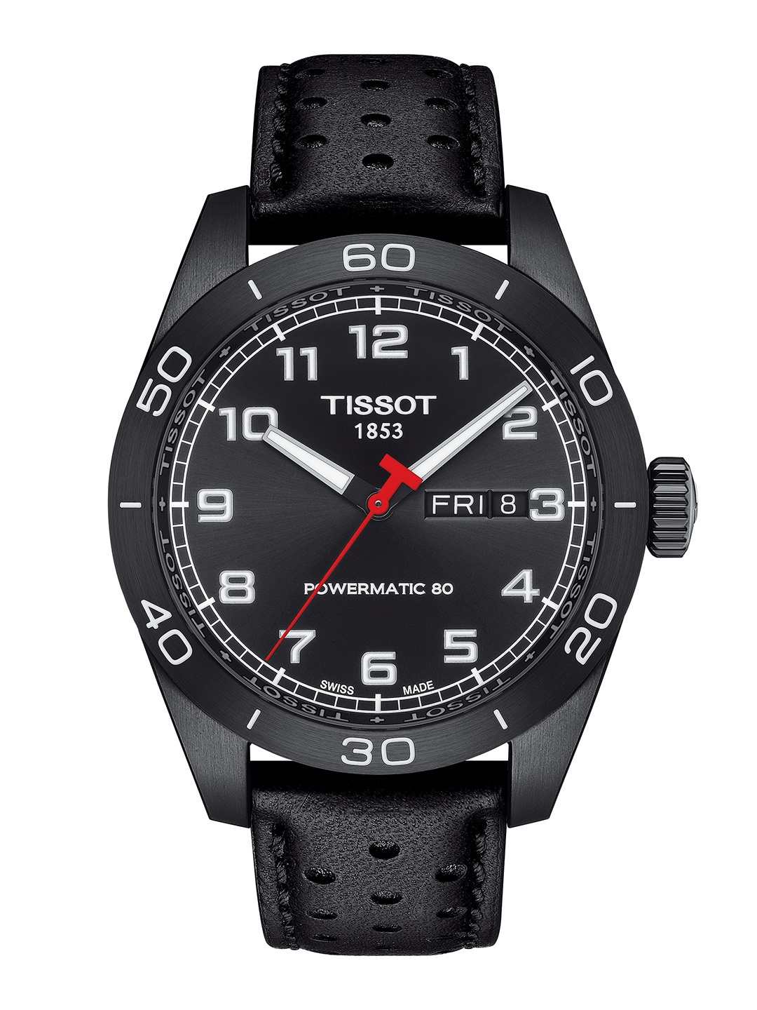 

TISSOT Men Black Dial & Black Leather Straps Analogue Motion Powered Watch T1314303605200