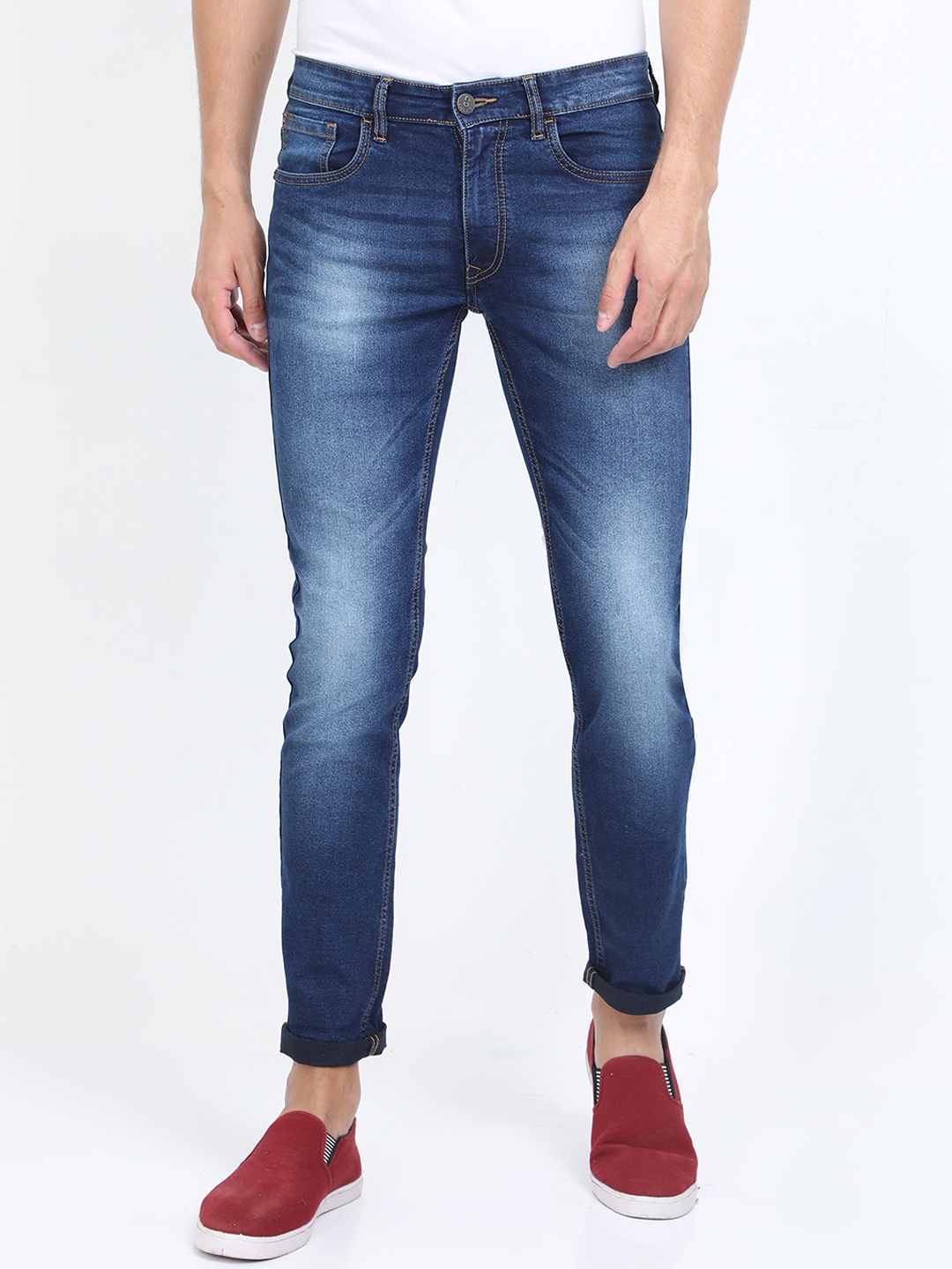 

Old Grey Men Blue Jean Slim Fit Heavy Fade Jeans