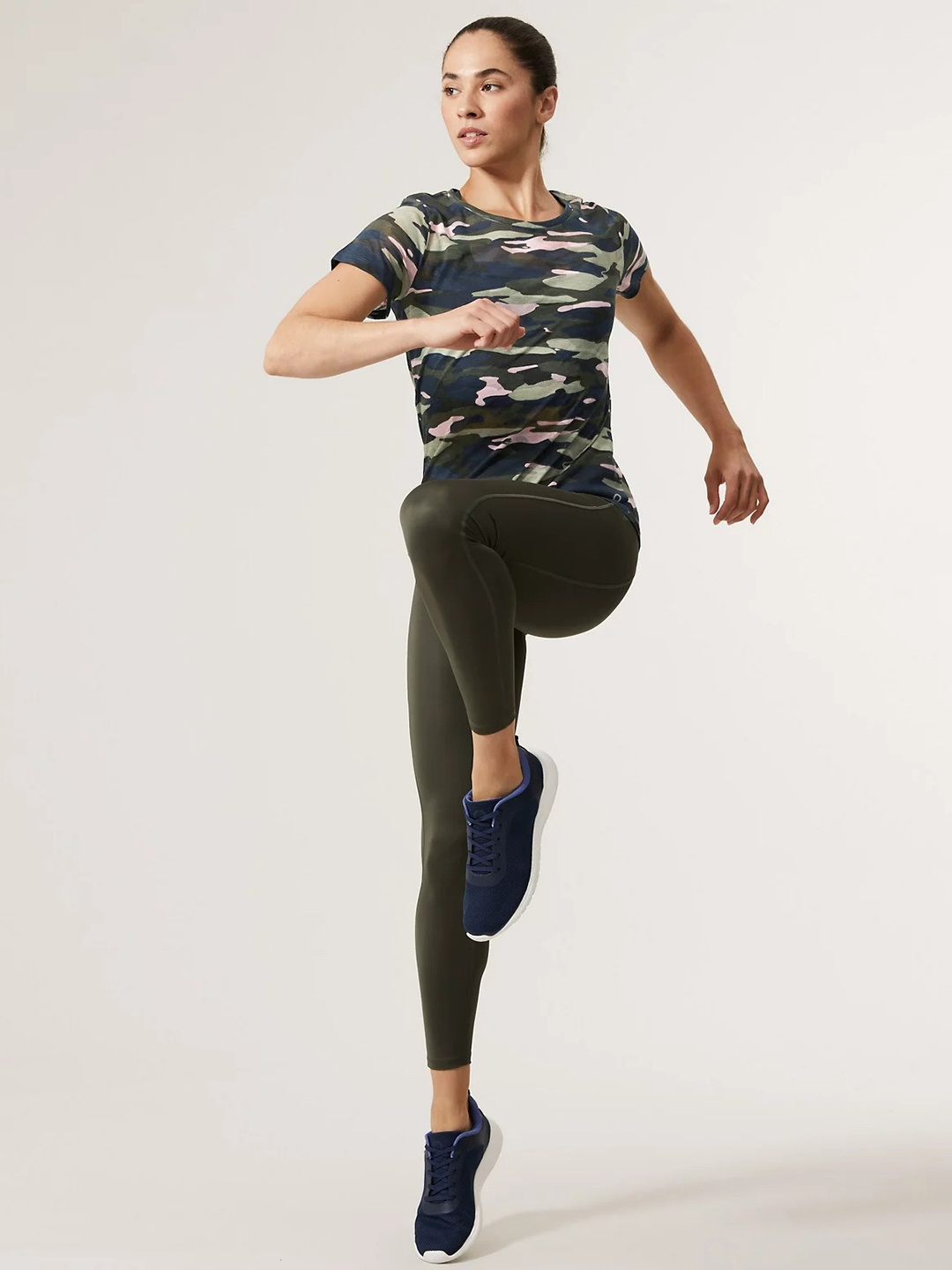 

Marks & Spencer Women Blue Printed T-shirt