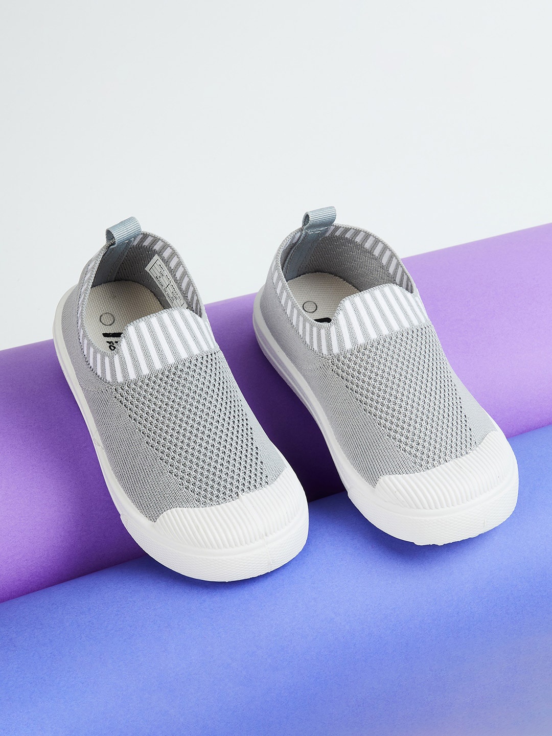 

Fame Forever by Lifestyle Boys Grey Striped Slip-On Sneakers