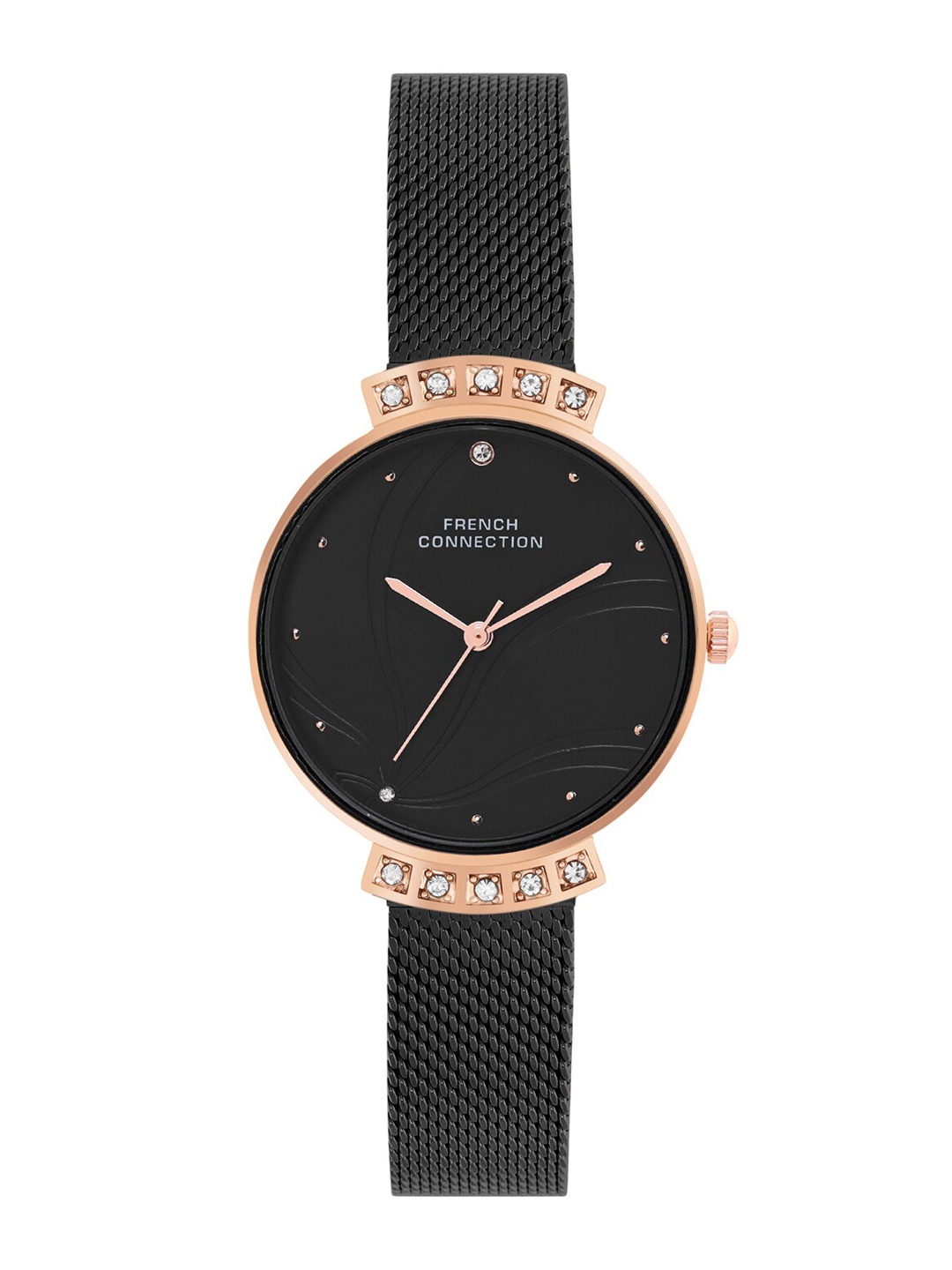 

French Connection Women Black Dial & Black Stainless Steel Analogue Watch FCN00032B
