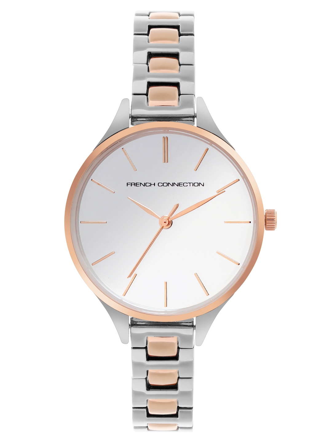 

French Connection Women Silver-Toned Dial & Silver Toned Stainless Steel Straps Analogue Watch FCS003E