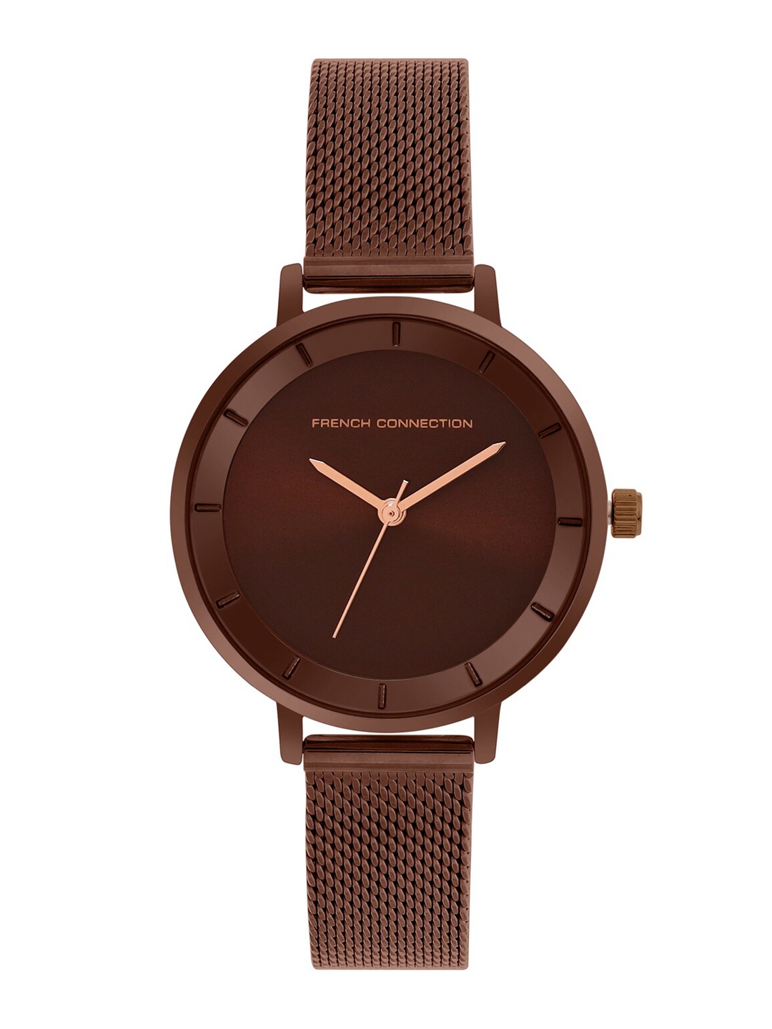 

French Connection Women Brown Dial & Brown Stainless Steel Bracelet Straps Analogue Watch