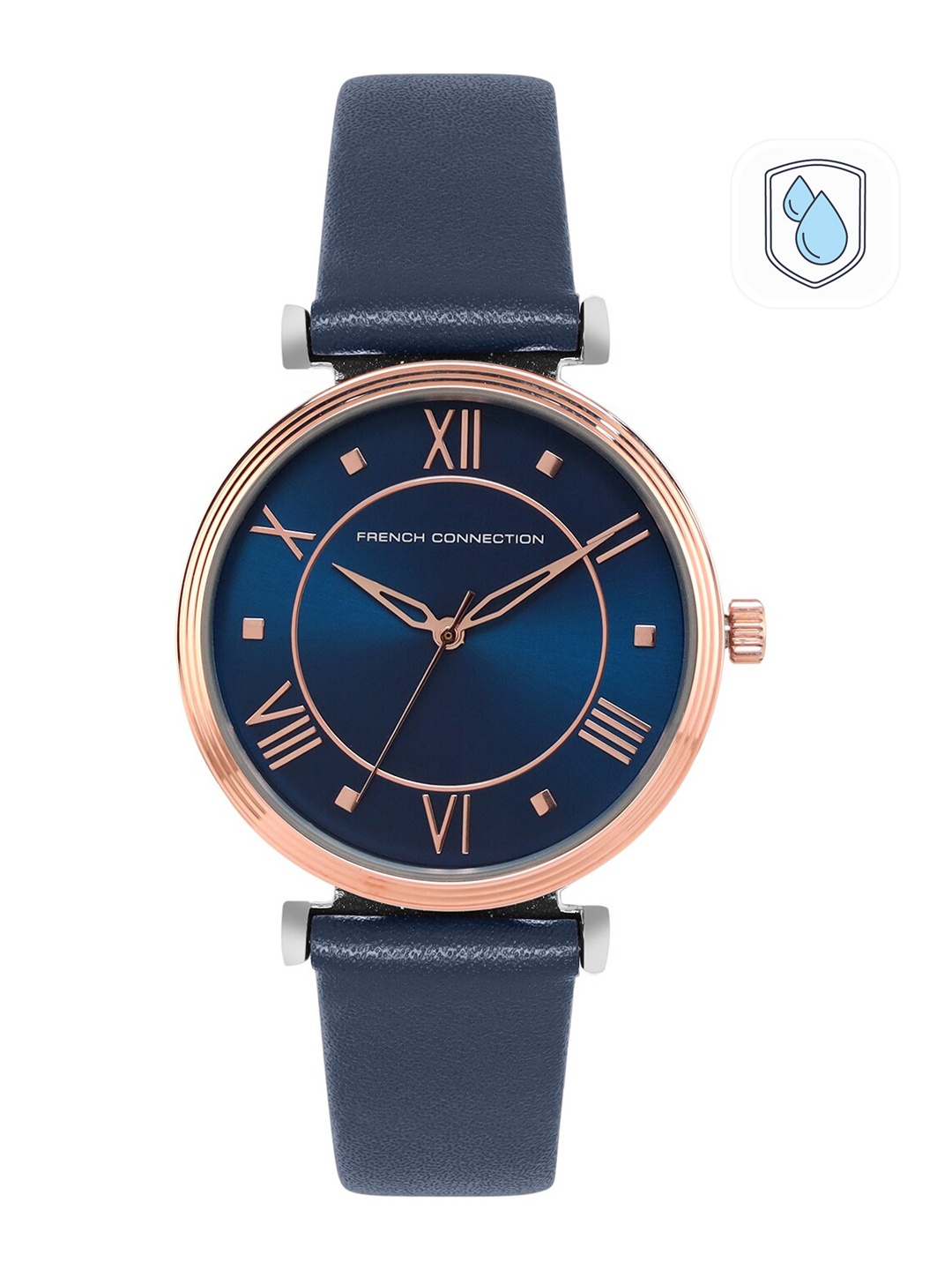 

French Connection Women Blue Dial & Blue Leather Straps Analogue Watch-FCP32UL-Blue