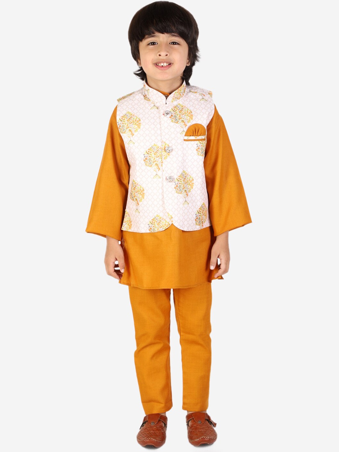 

Superminis Boys Mustard Yellow Kurti with Pyjamas