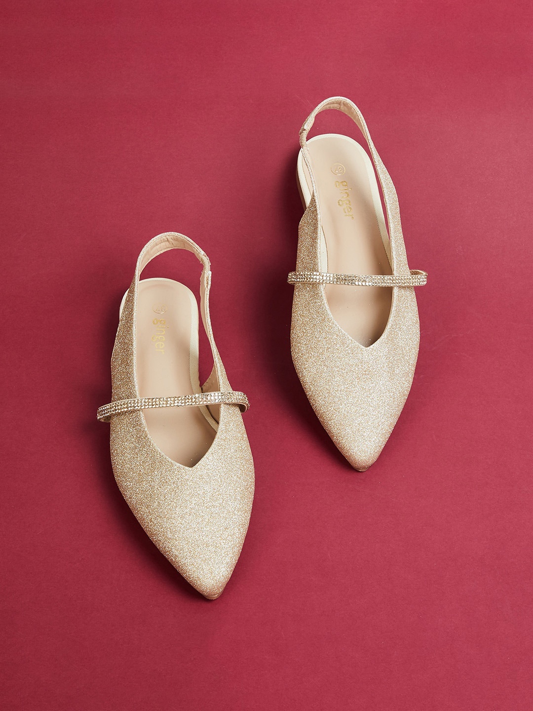 

Ginger by Lifestyle Women Gold-Toned Perforations Espadrilles