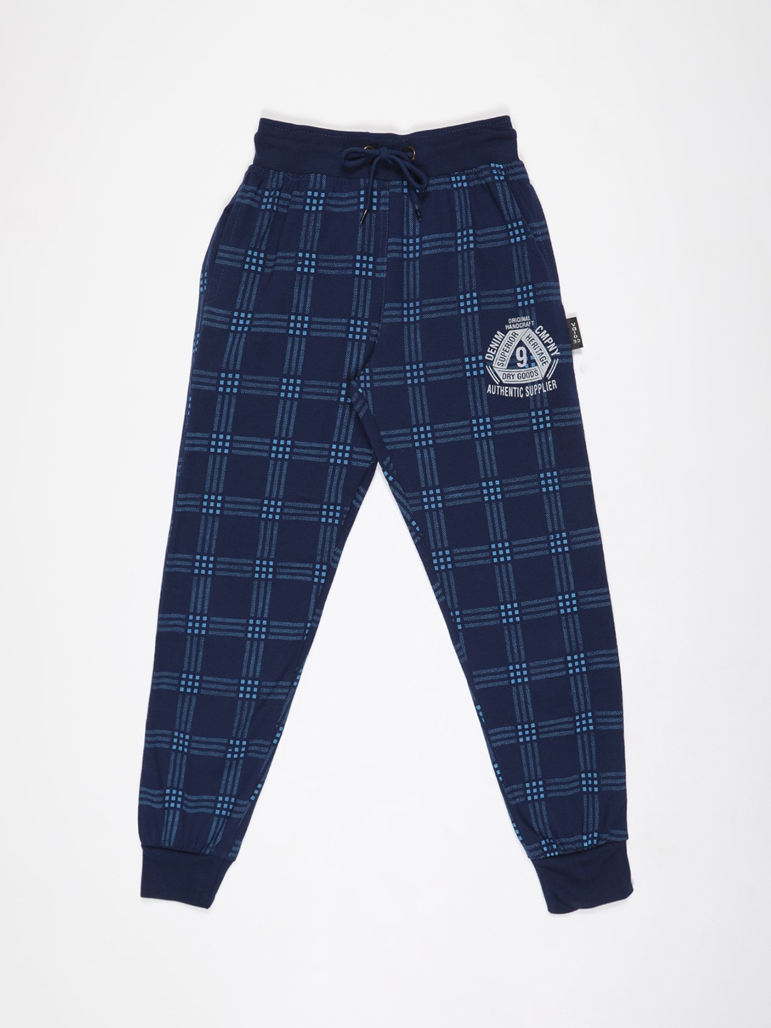 

V2 Value & Variety Boys Blue Checked Cotton Lounge Pants