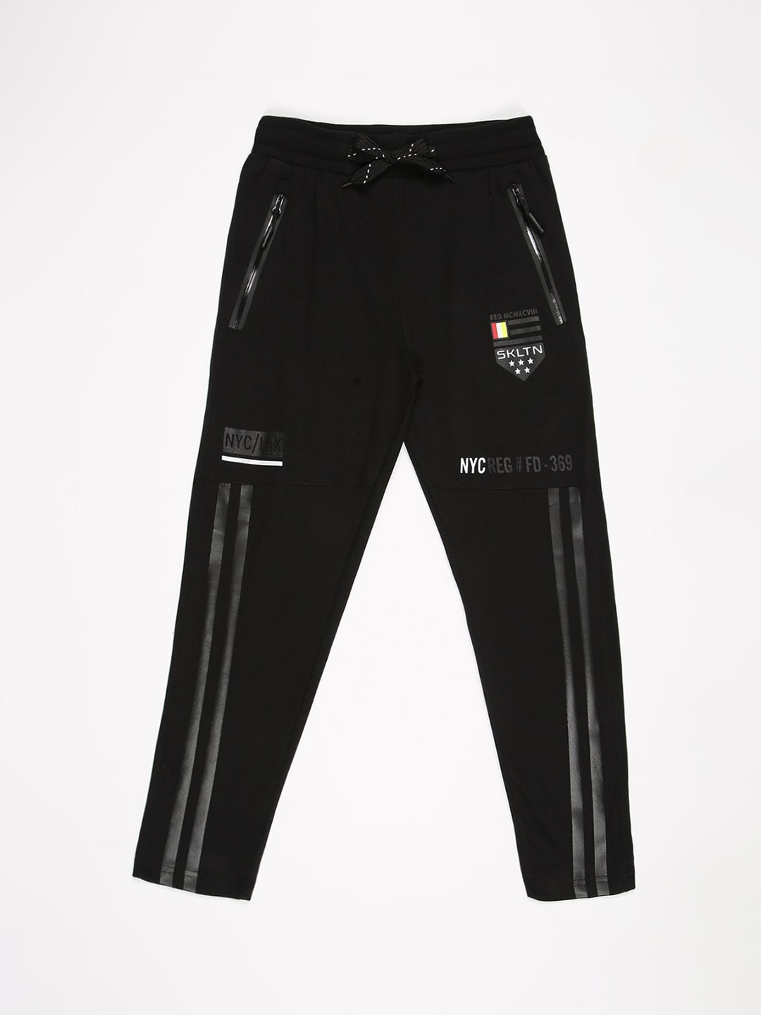 

V2 Value & Variety Boys Black Printed Cotton Lounge Pants