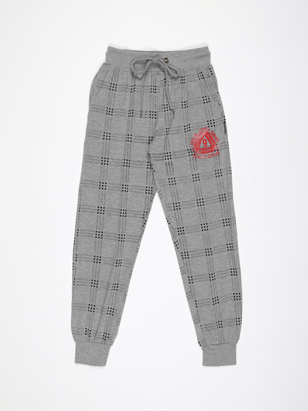 

V2 Value & Variety Boys Grey Checked Cotton Lounge Pants