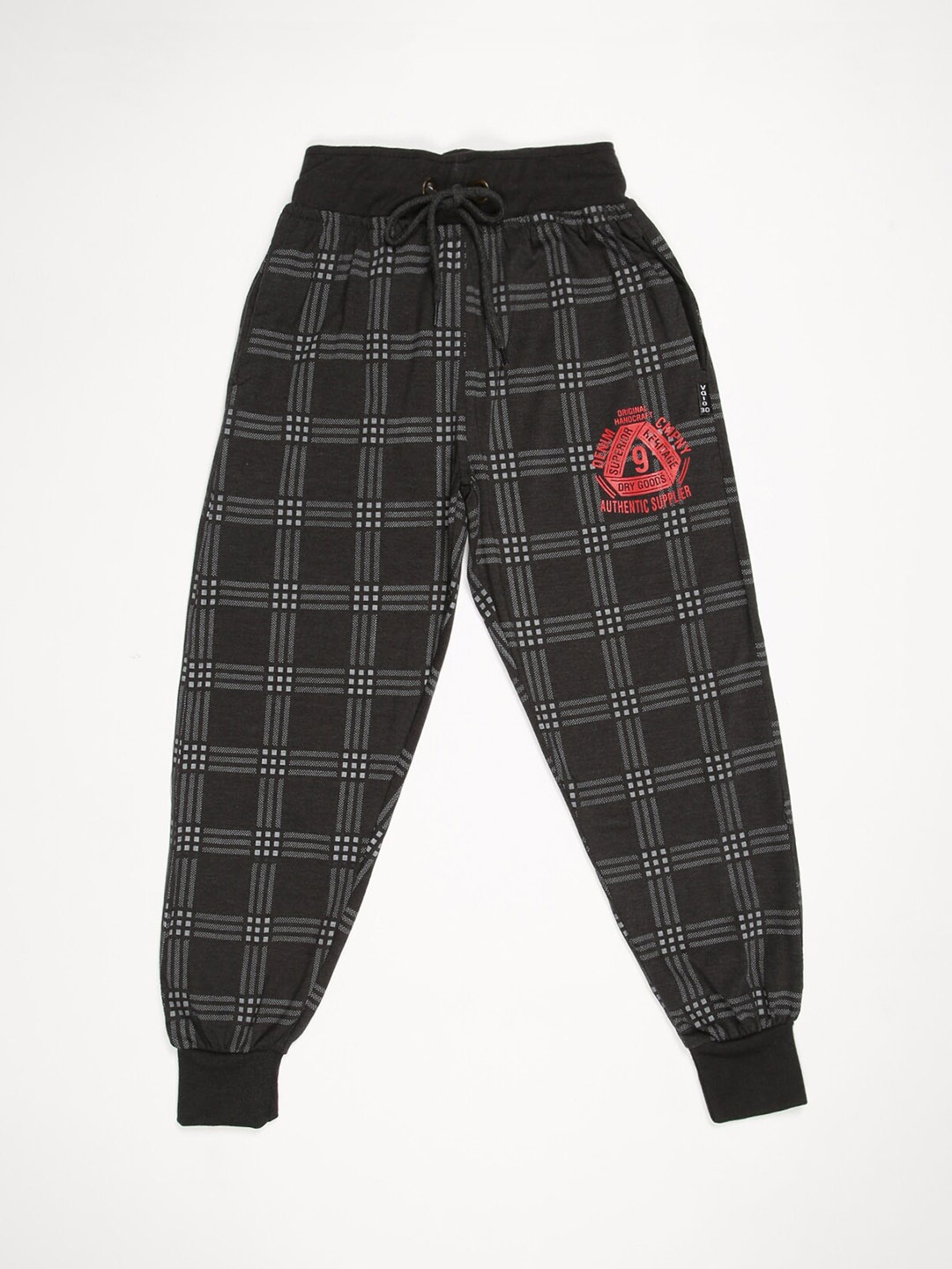 

V2 Value & Variety Boys Black Checked Joggers