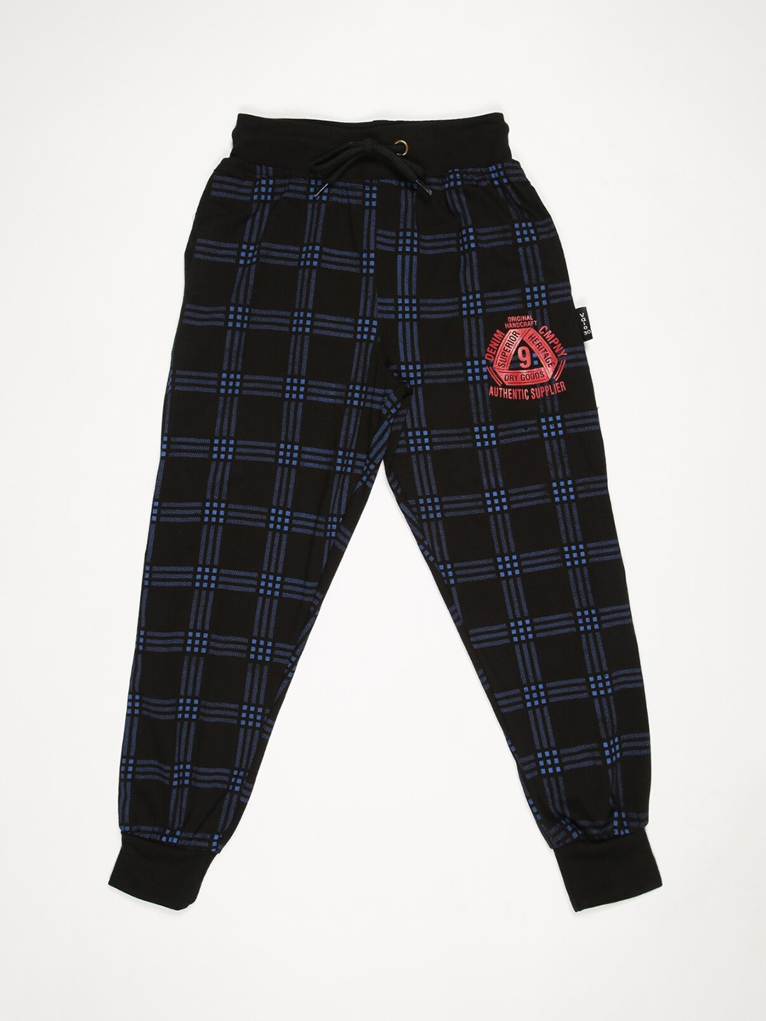 

V2 Value & Variety Boys Black Checked Joggers