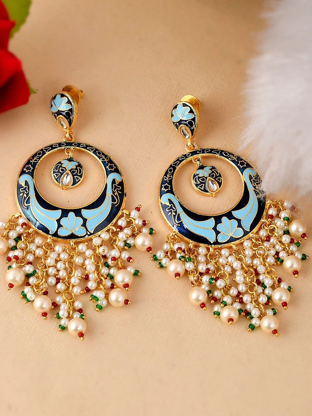 

DASTOOR Multicoloured Contemporary Drop Earrings, Multi