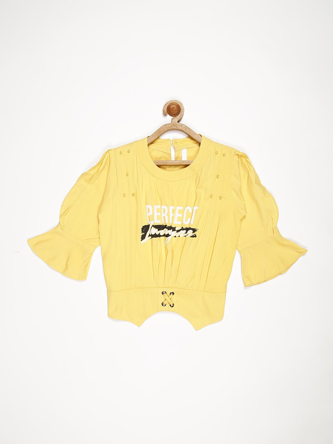 

V2 Value & Variety Yellow Printed Girls Top