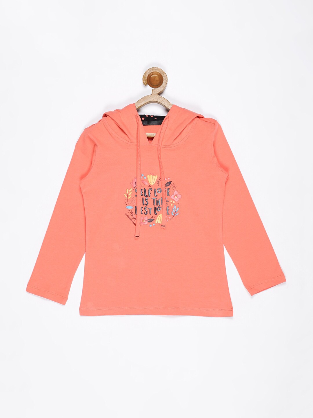 

V2 Value & Variety girls Peach-Coloured Print Placement Print Cape Top