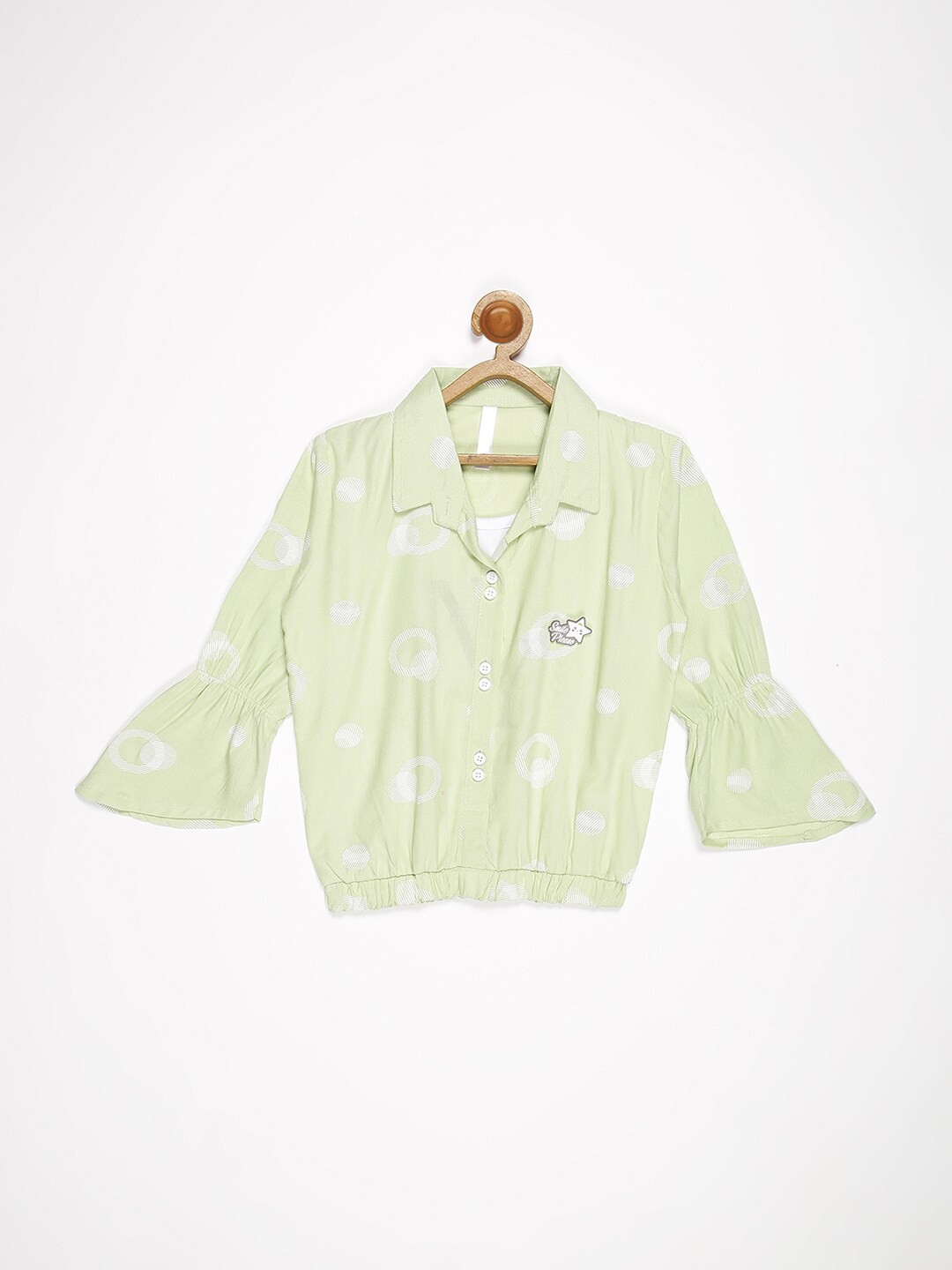 

V2 Value & Variety Green Printed Shirt Style Top