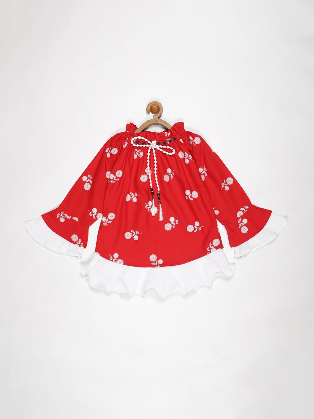 

V2 Value & Variety Girls Red & White Floral Print Top