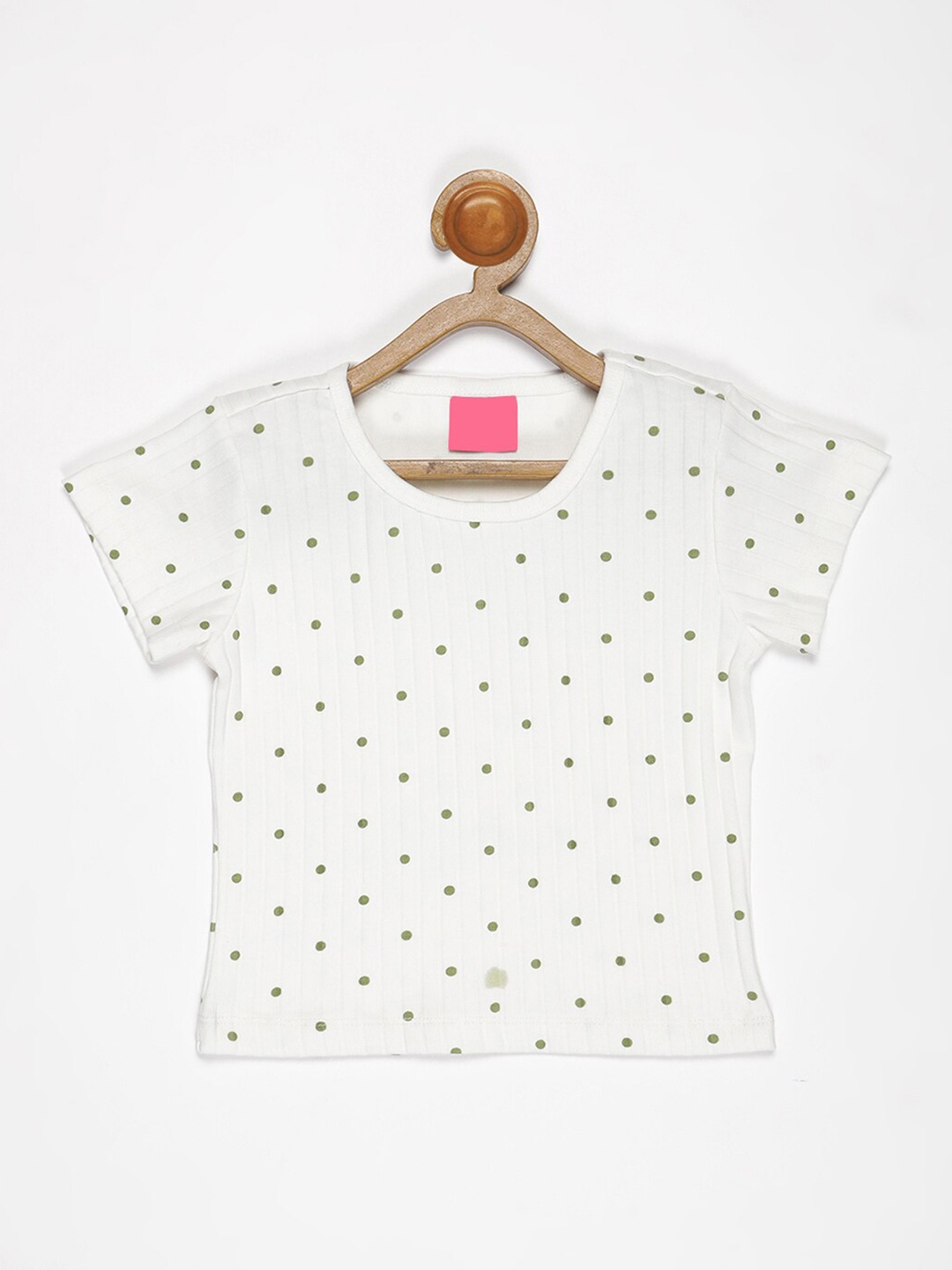 

V2 Value & Variety Girls White & Green Printed Top