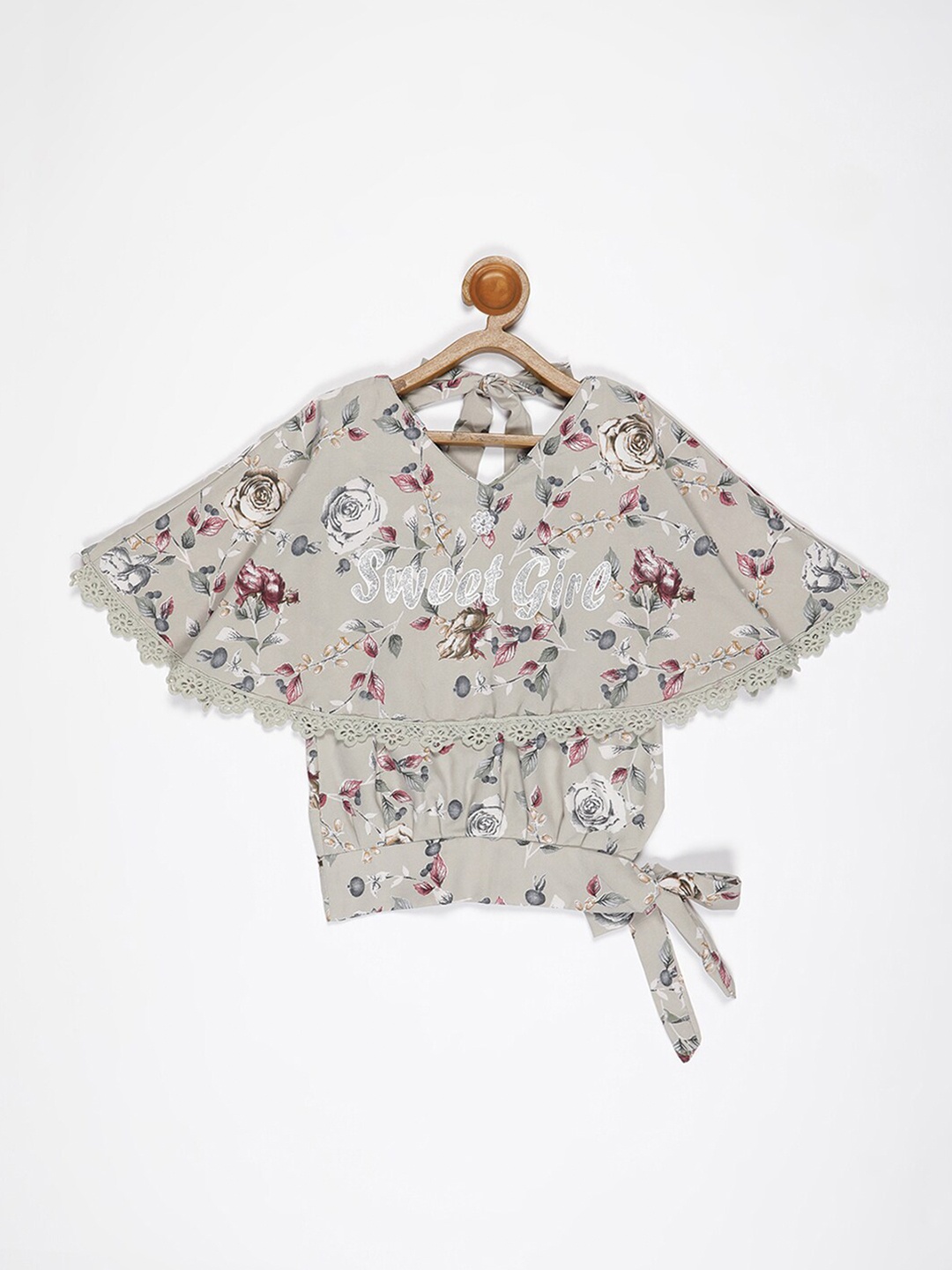 

V2 Value & Variety Green Floral Print Cape Top