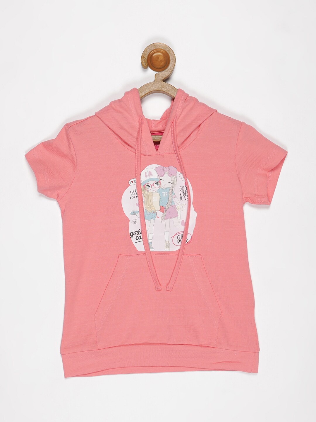 

V2 Value & Variety Peach-Coloured Print Top