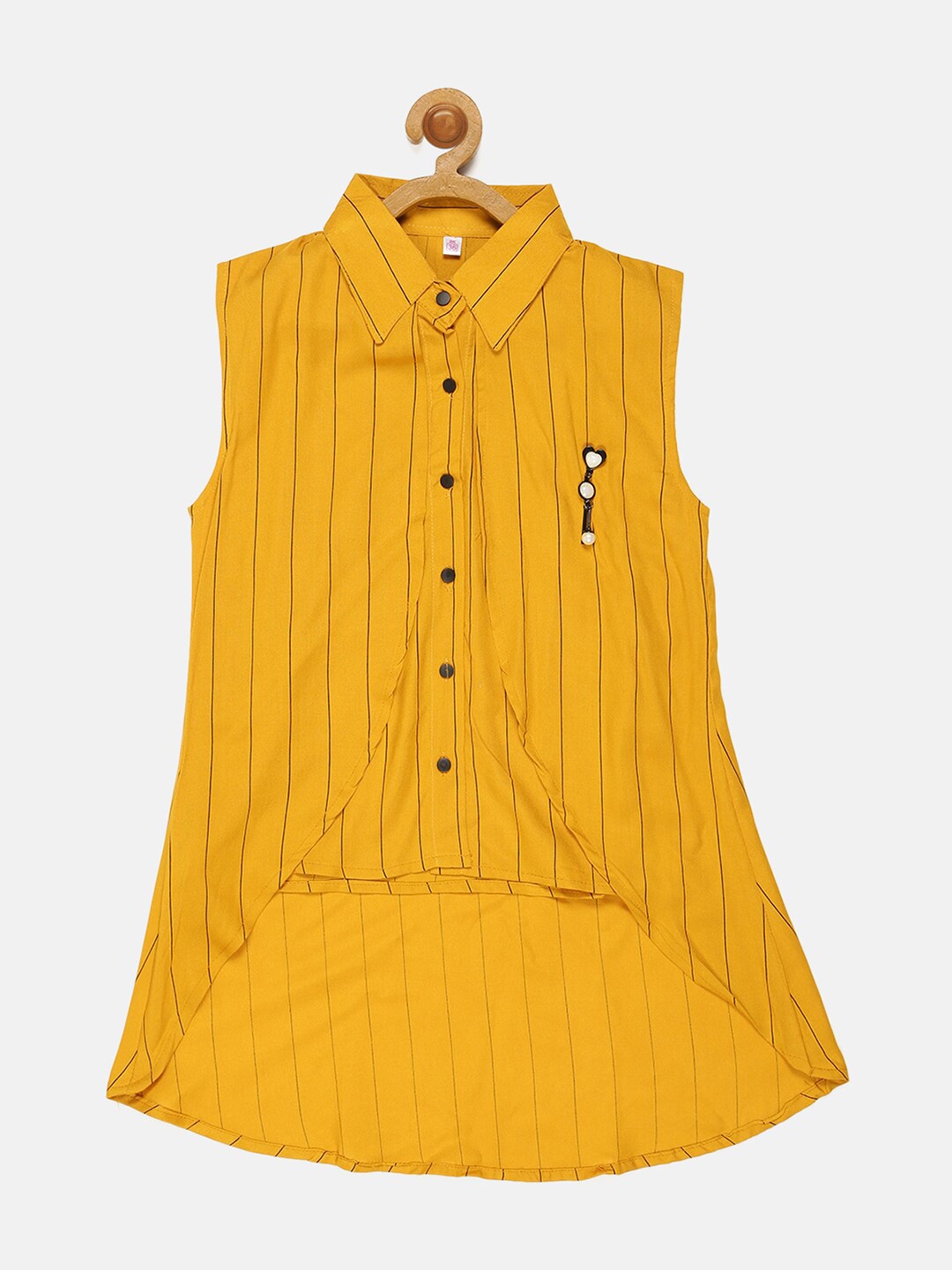 

V2 Value & Variety Girls Mustard Yellow Striped Top
