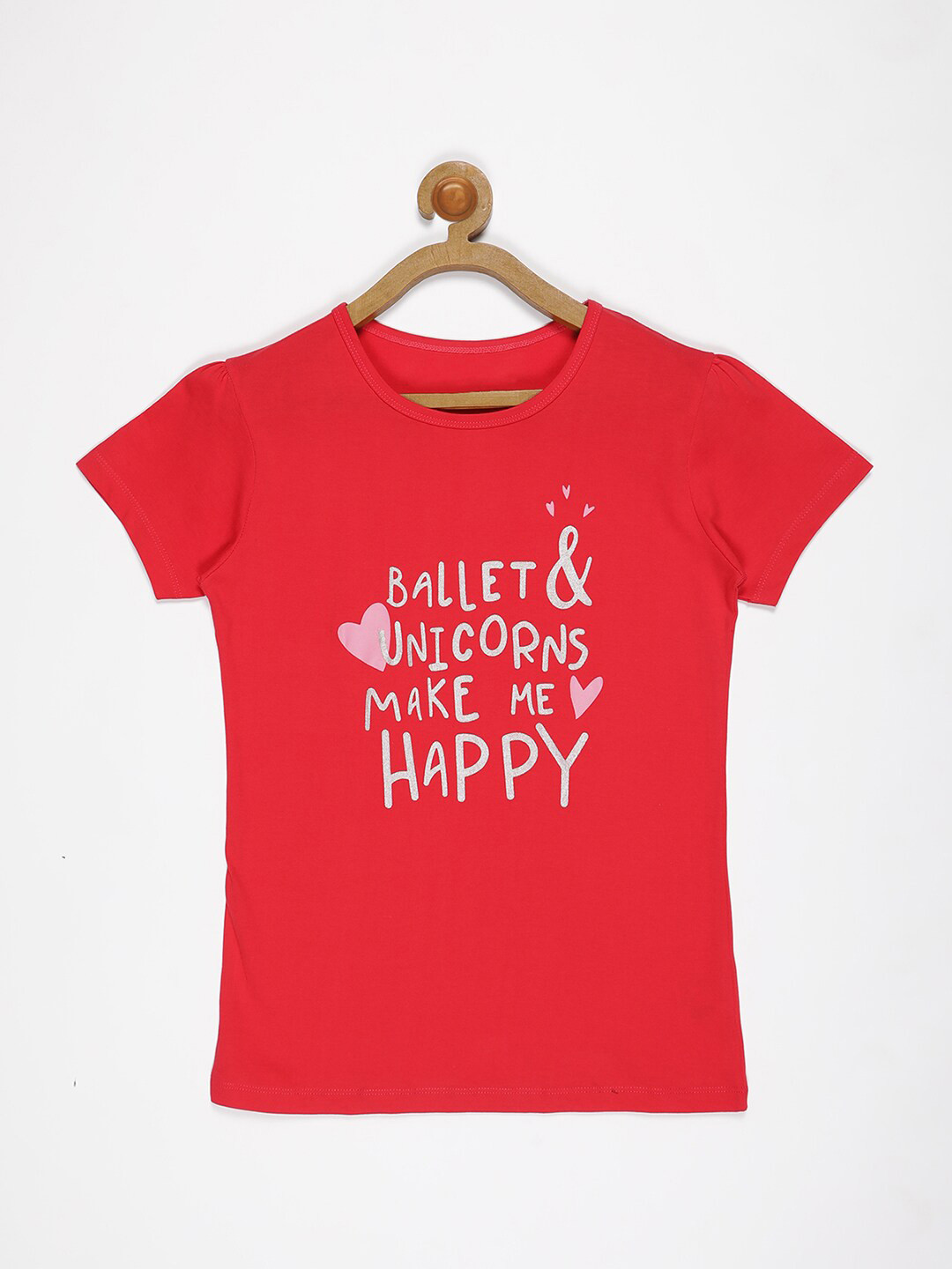 

V2 Value & Variety Girls Pink Typography Printed Top