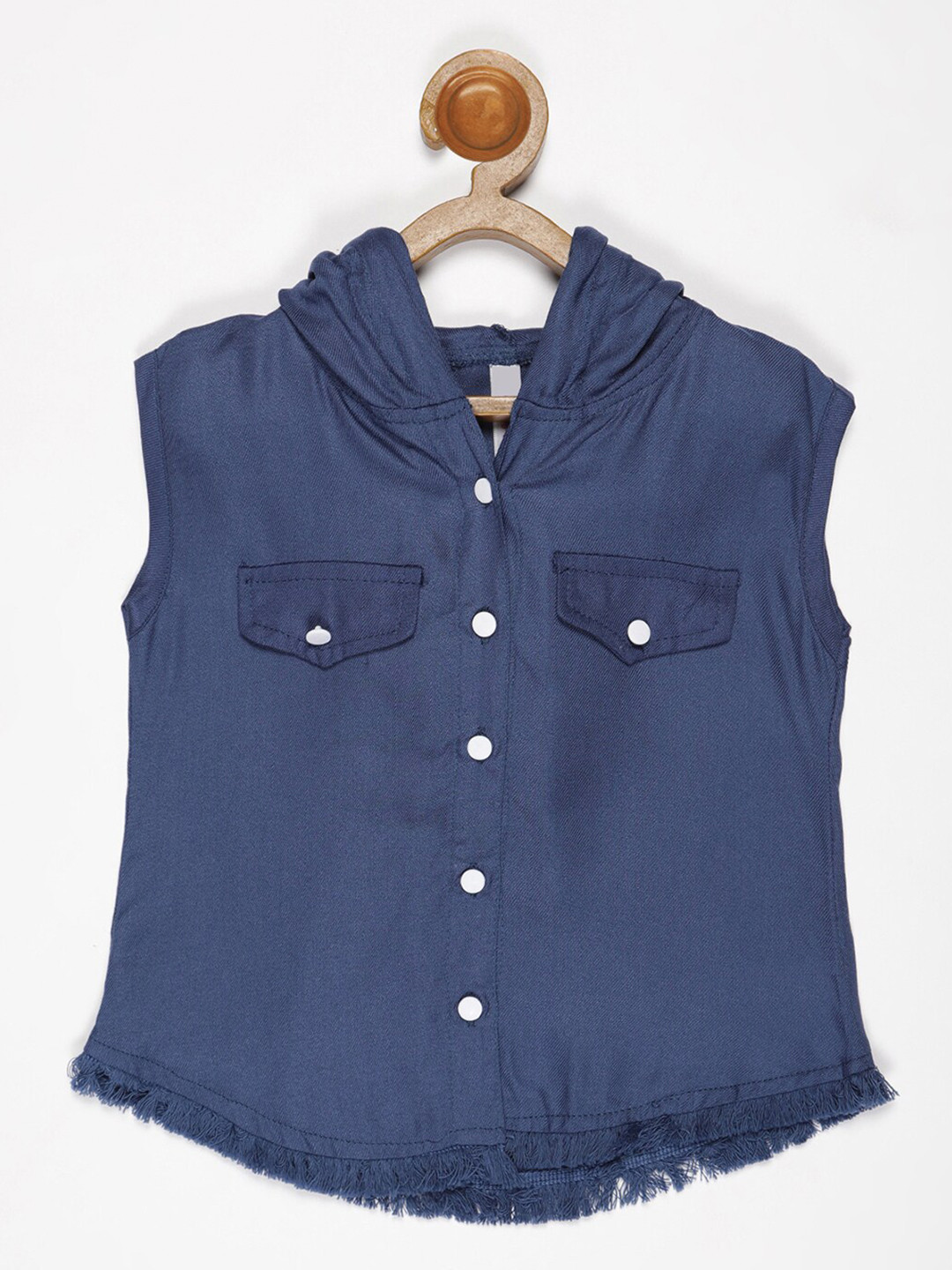 

V2 Value & Variety Girls Blue Solid Regular Top
