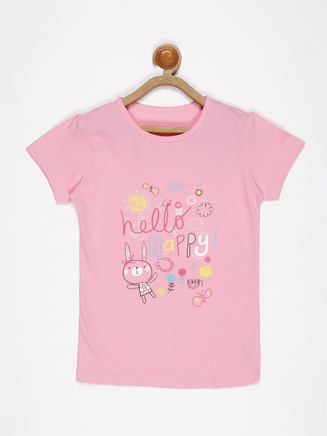 

V2 Value & Variety Girls Pink Printed Cotton Top