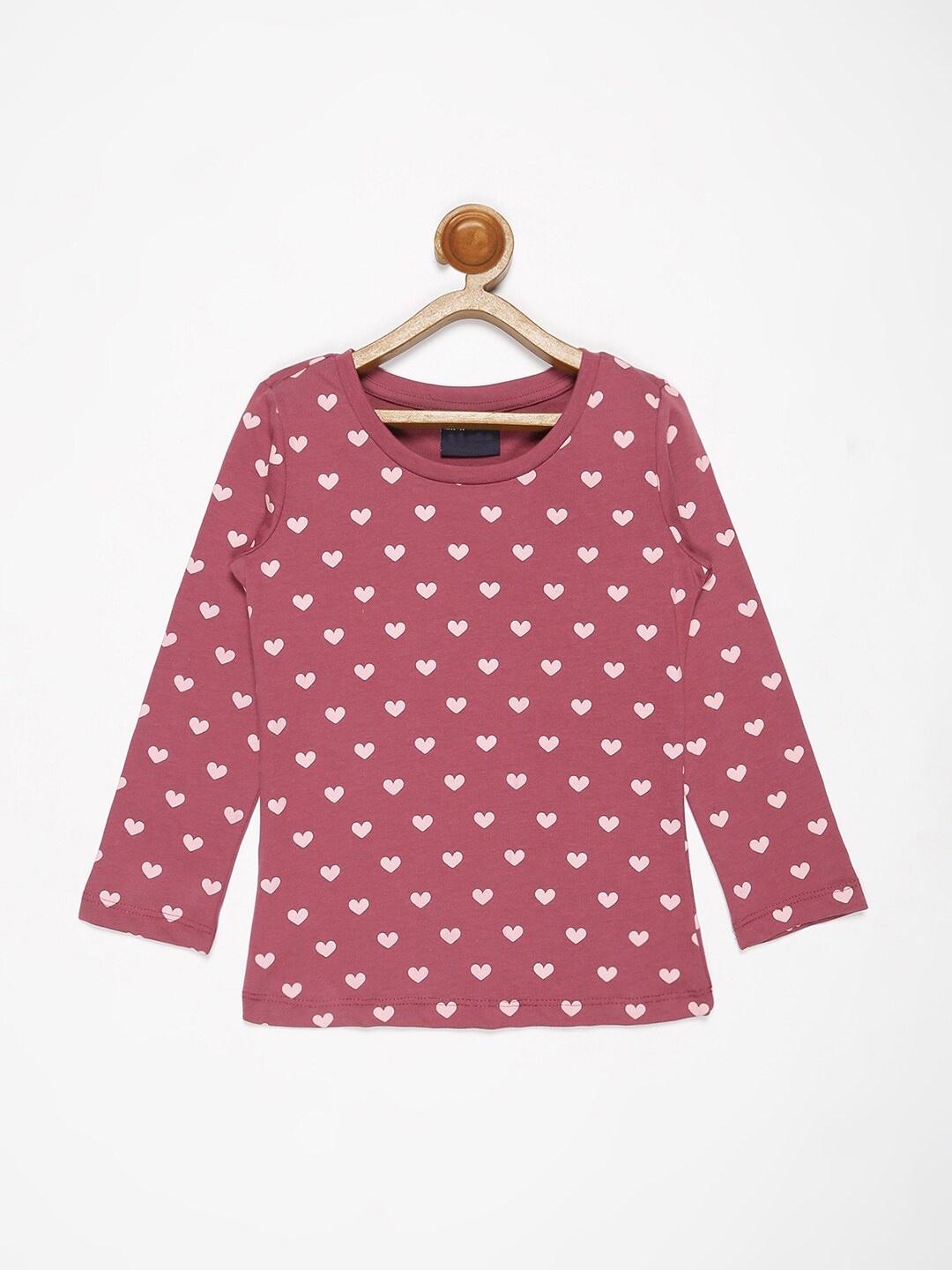 

V2 Value & Variety Girls Purple Heart Shape Printed Top