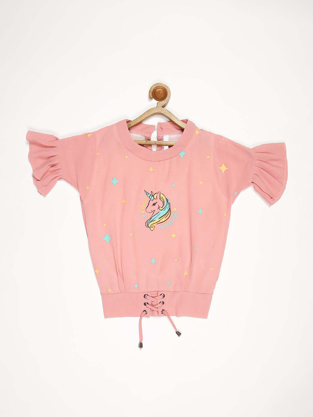 

V2 Value & Variety Women Pink Graphic Print Smocked Top