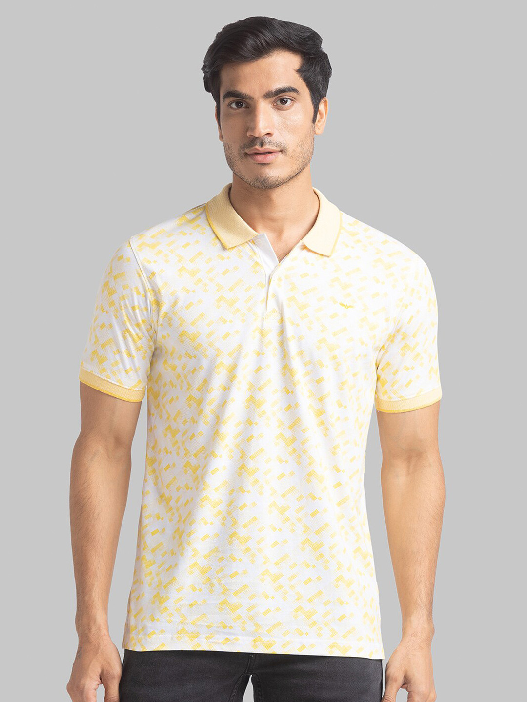

Park Avenue Men Yellow Polo Collar Slim Fit T-shirt