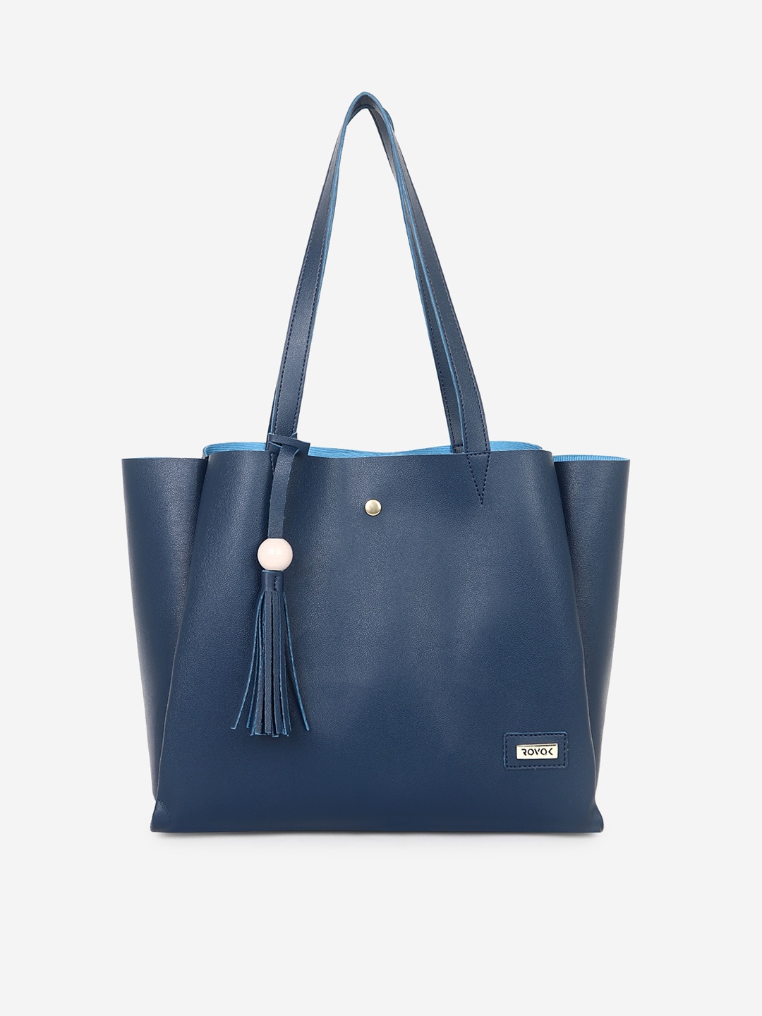 

ROVOK Blue PU Swagger Shoulder Bag with Tasselled