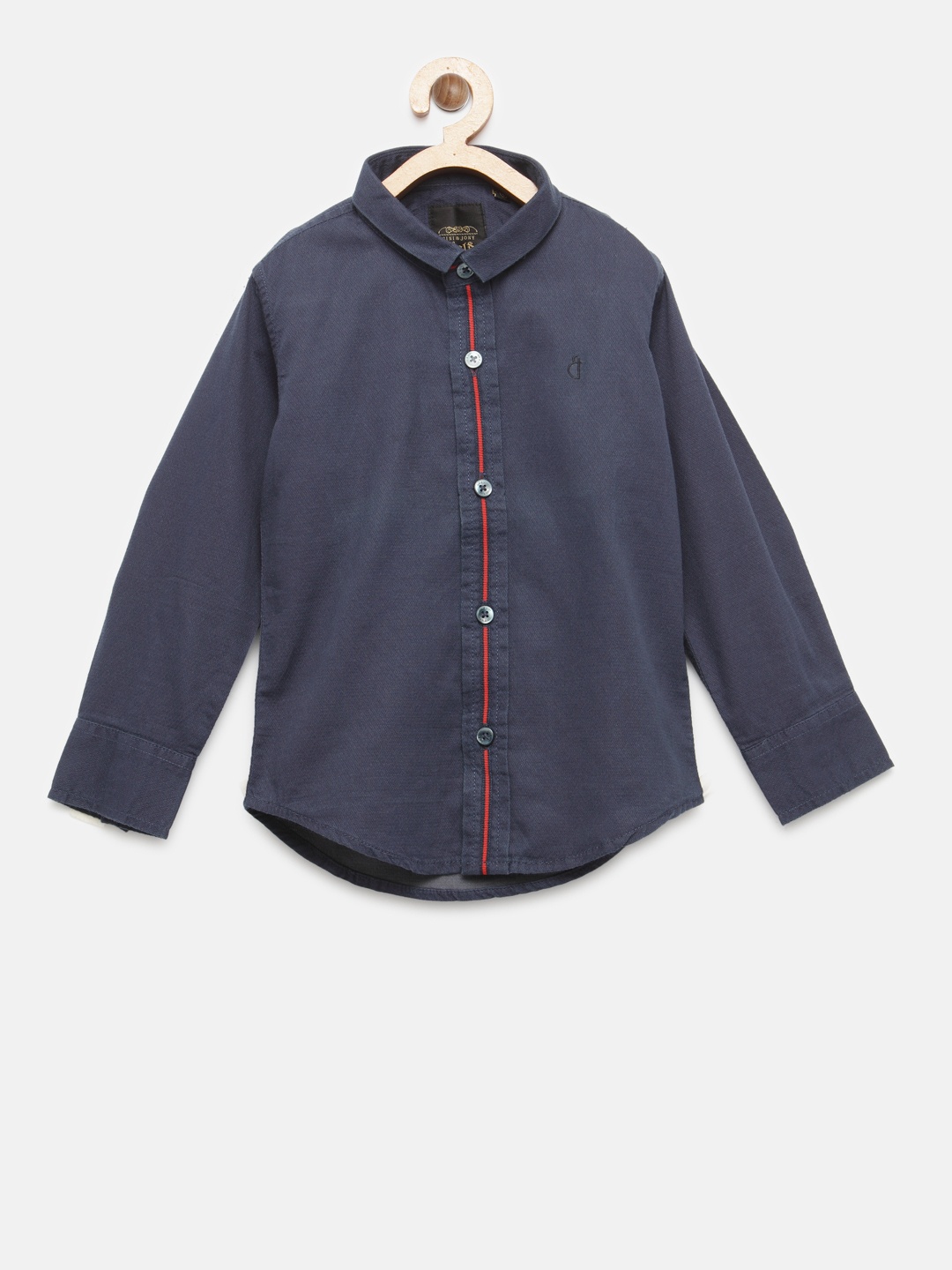 

Gini and Jony Boys Navy Blue Regular Fit Solid Casual Shirt