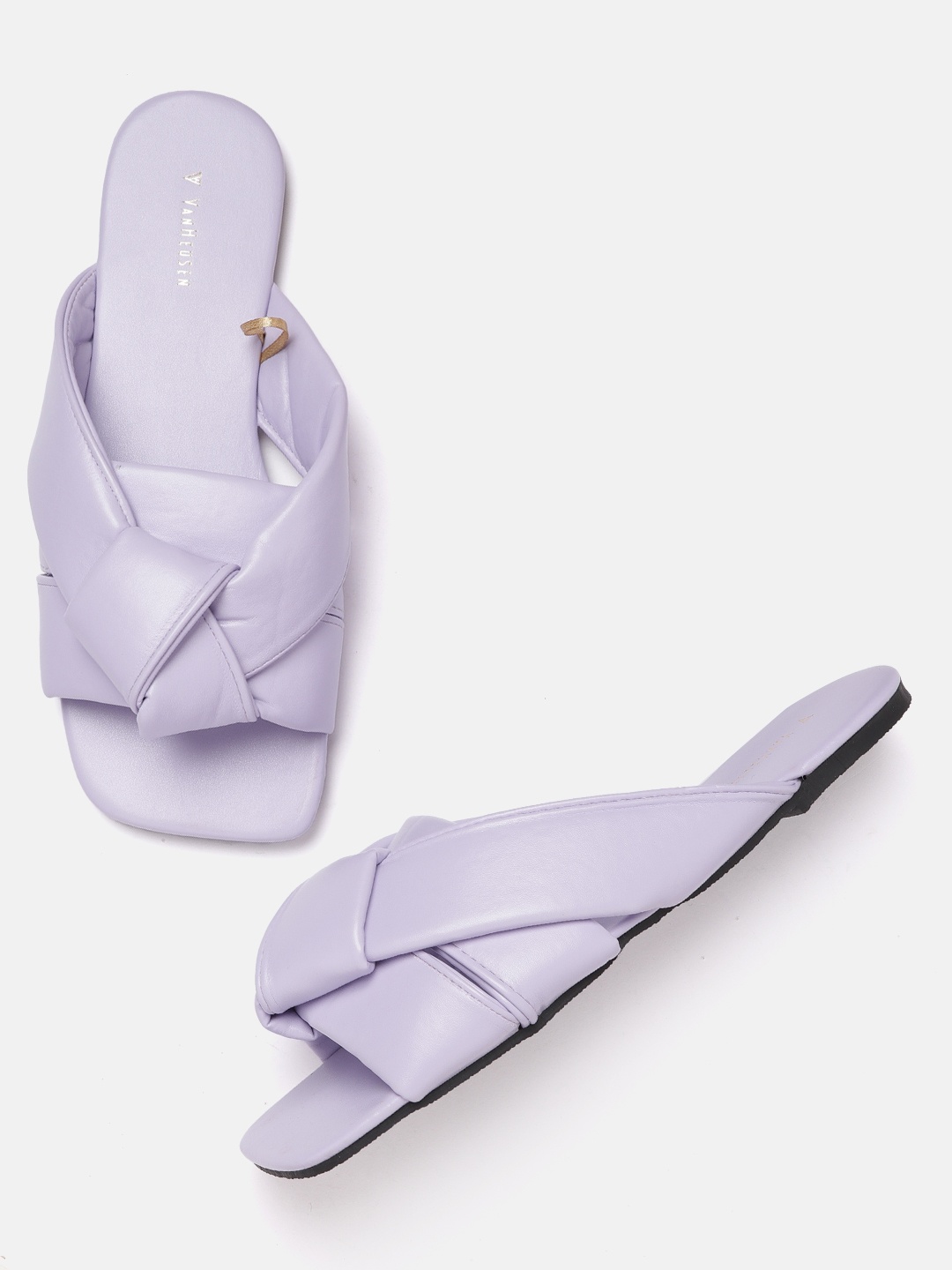 

Van Heusen Woman Lilac Solid Open Toe Flats with Knot Detail, Lavender