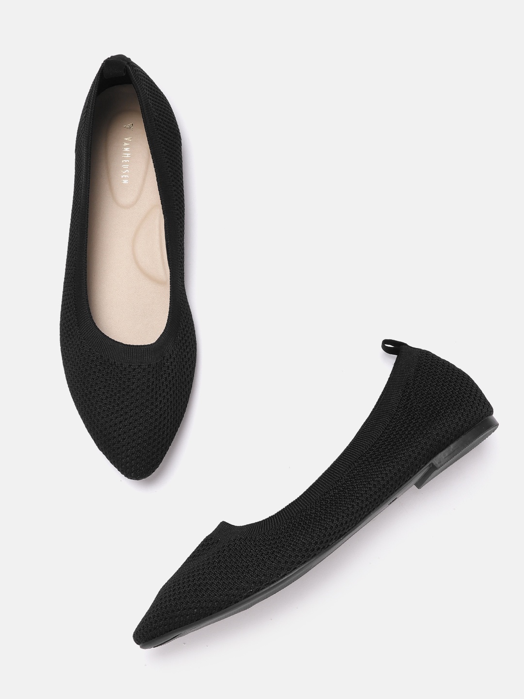 

Van Heusen Woman Black Woven Design Ballerinas