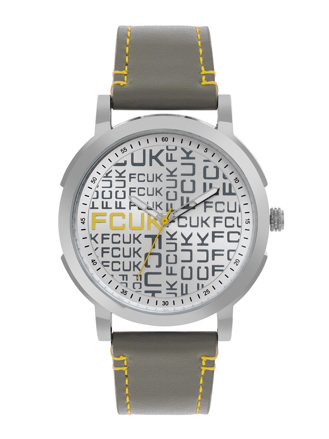 

FCUK Men White Printed Dial & Grey Stainless Steel Straps Analogue Watch