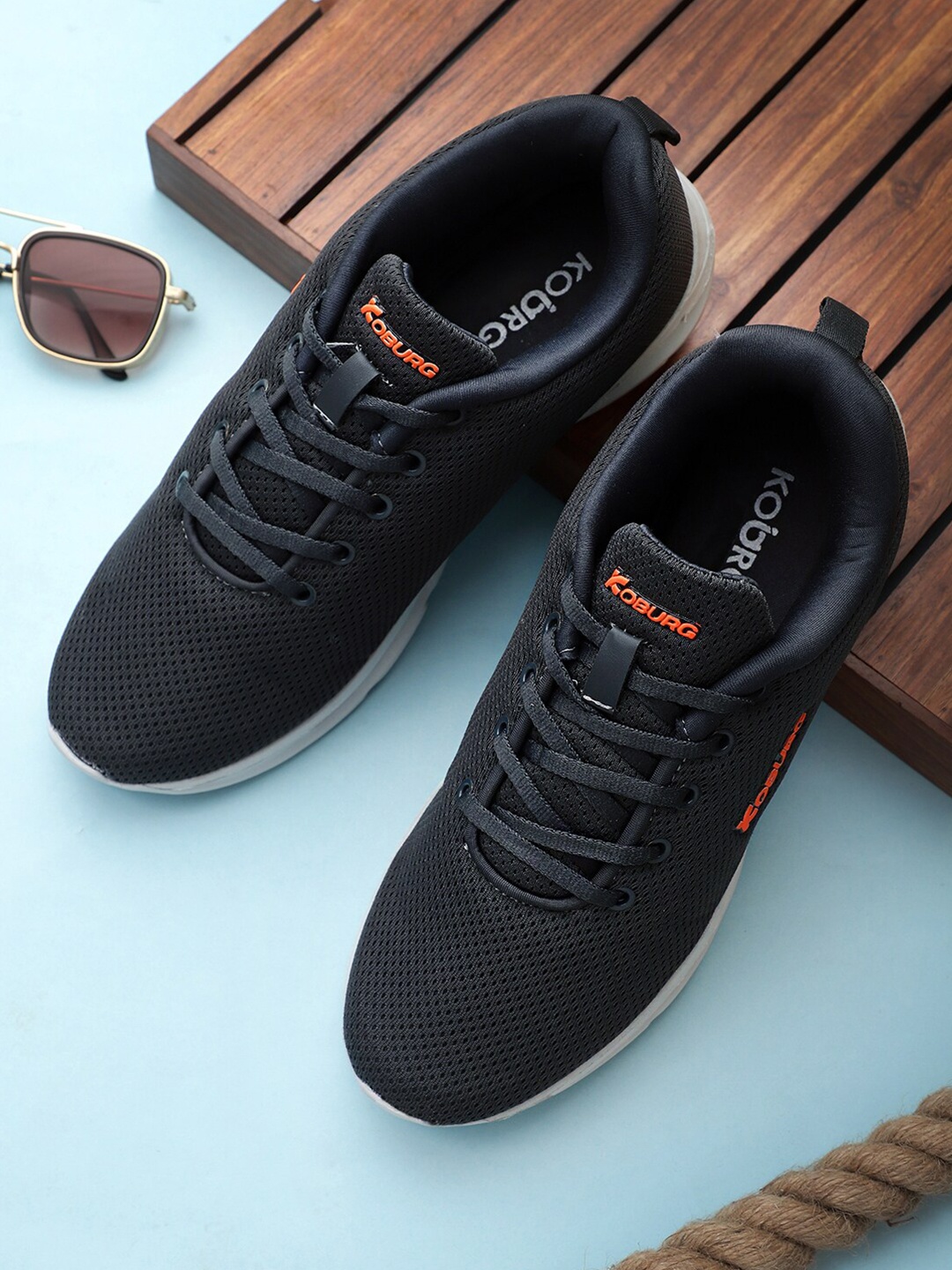 

Koburg Men Grey Mesh Running Non-Marking Shoes