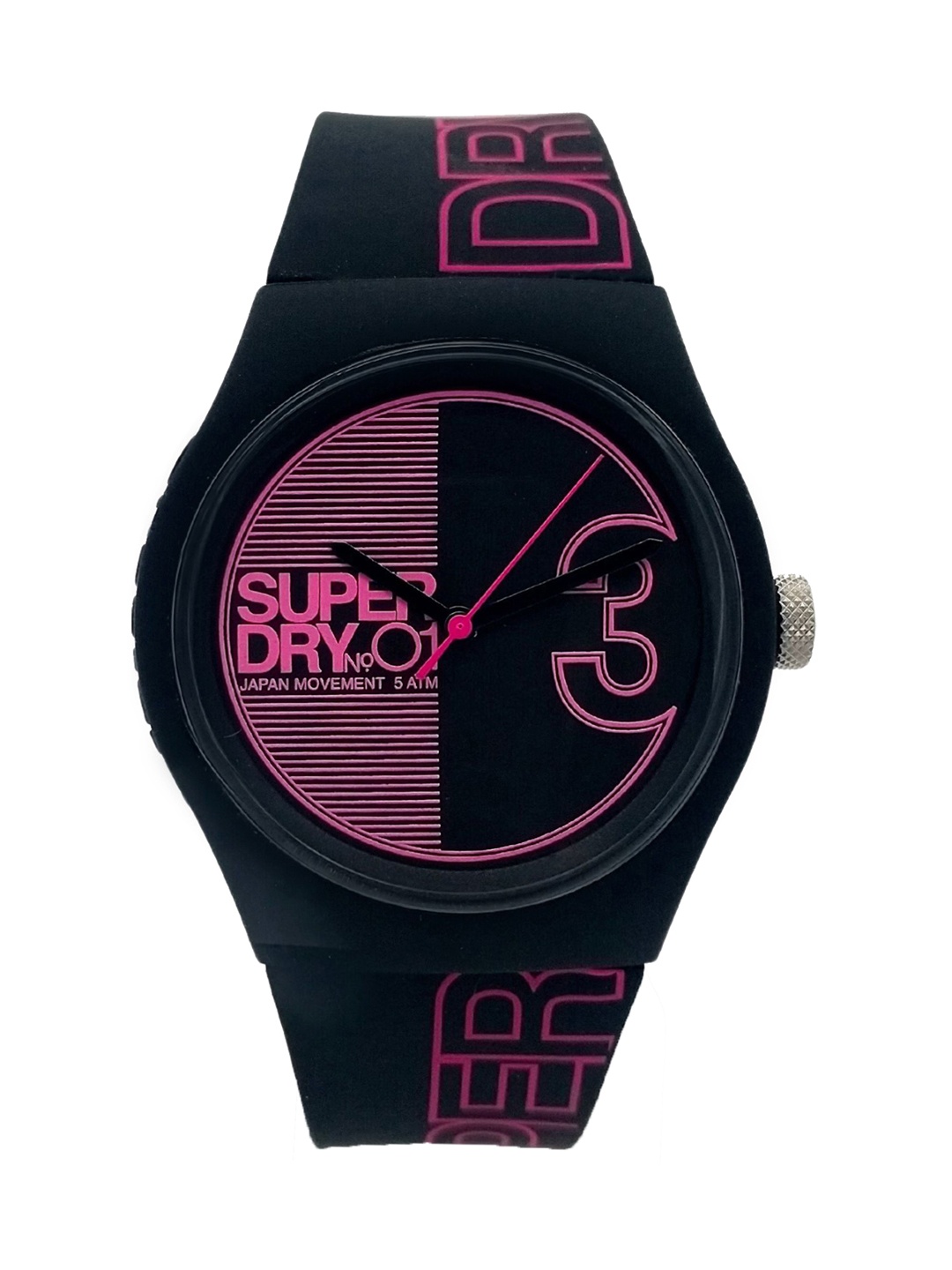 

Superdry Women Purple Brass Printed Dial & Black Straps Analogue Watch