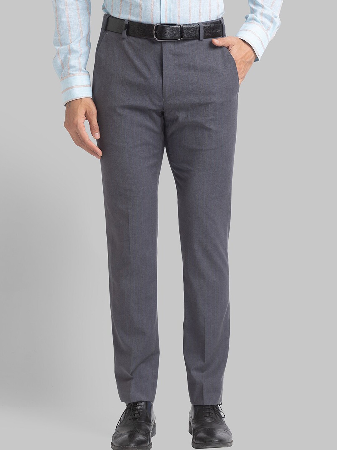 

Park Avenue Men Grey Slim Fit Trousers