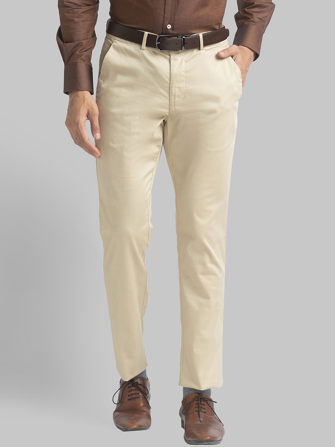 

Park Avenue Men Beige Regular Fit Trousers