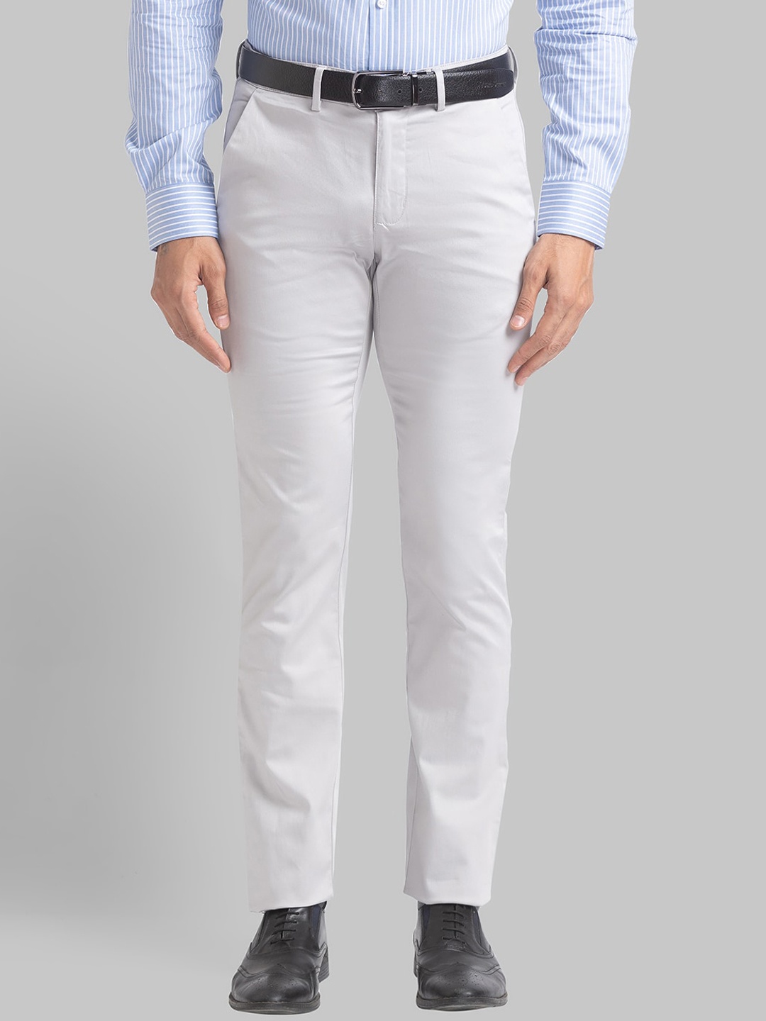 

Park Avenue Men Medium Grey Formal Trousers