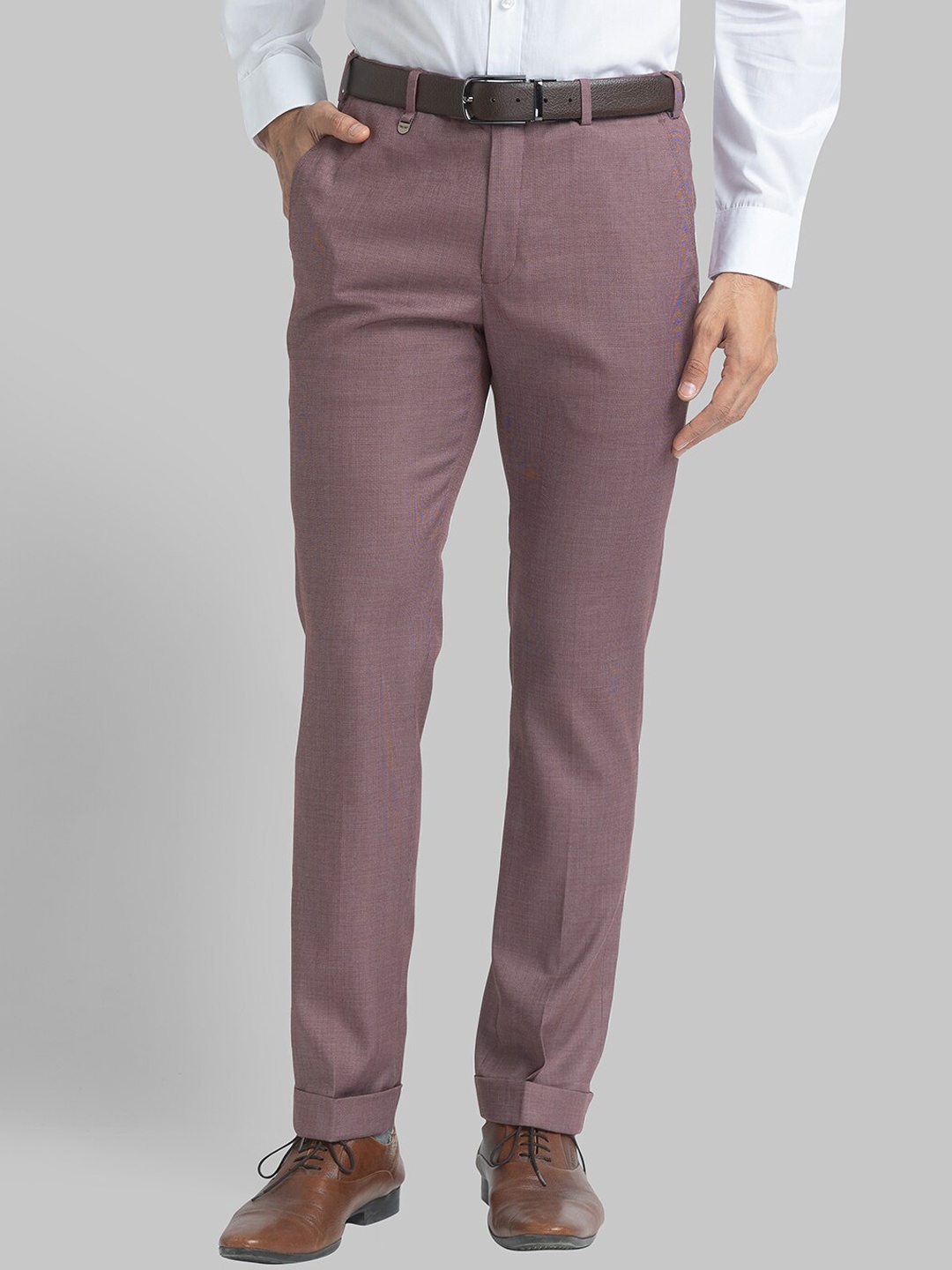 

Park Avenue Men Purple Slim Fit Formal Trousers