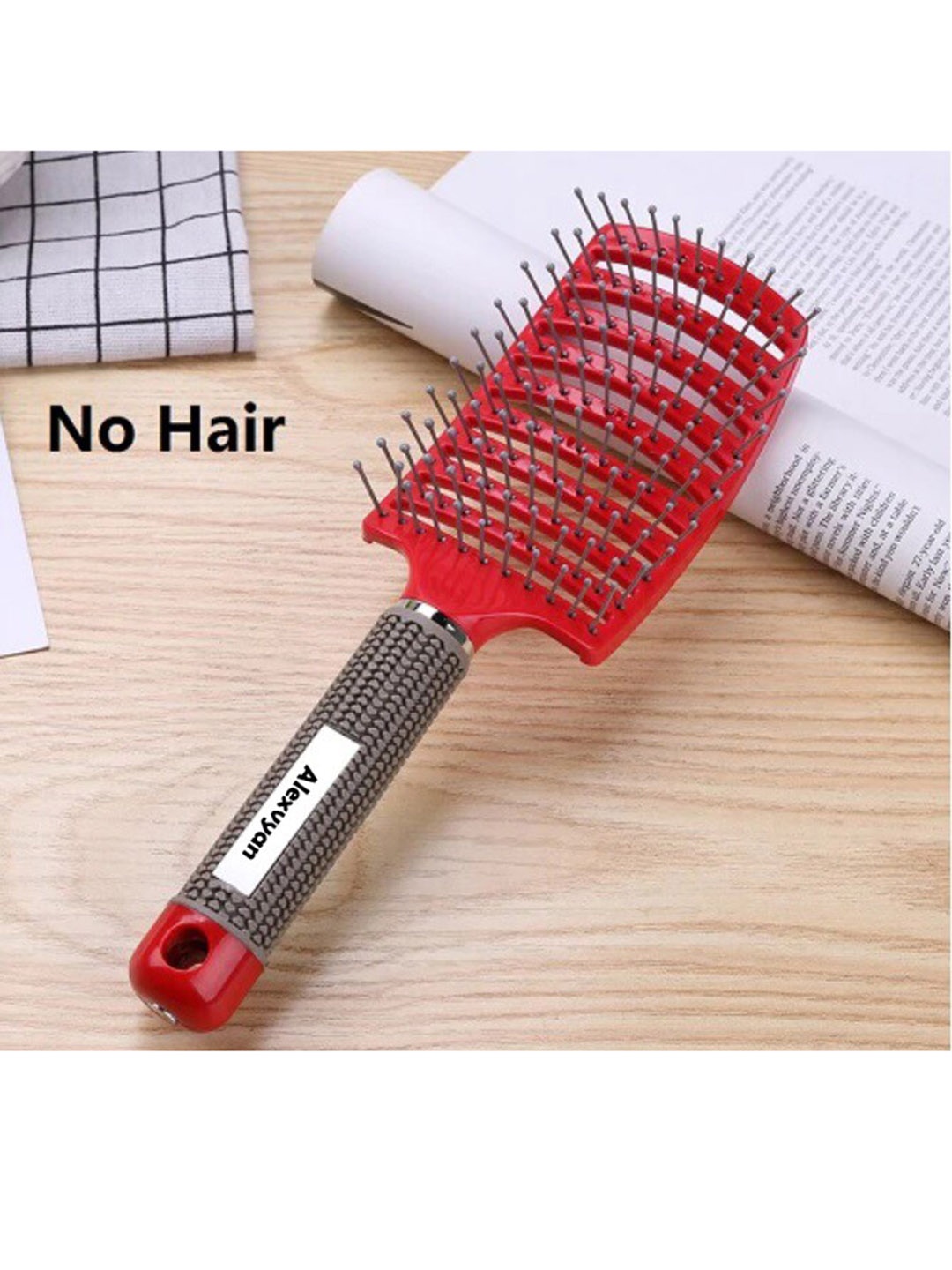 

Alexvyan Women Scalp Massager & Detangler Hair Brush and Comb, Red