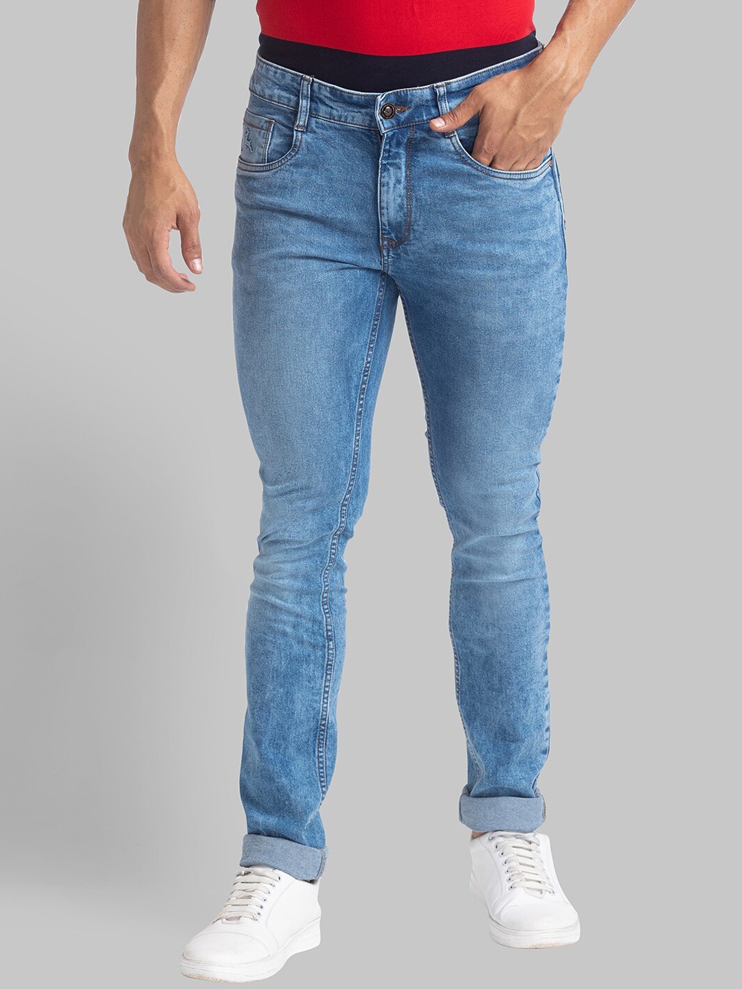 

Parx Men Blue Skinny Fit Heavy Fade Jeans