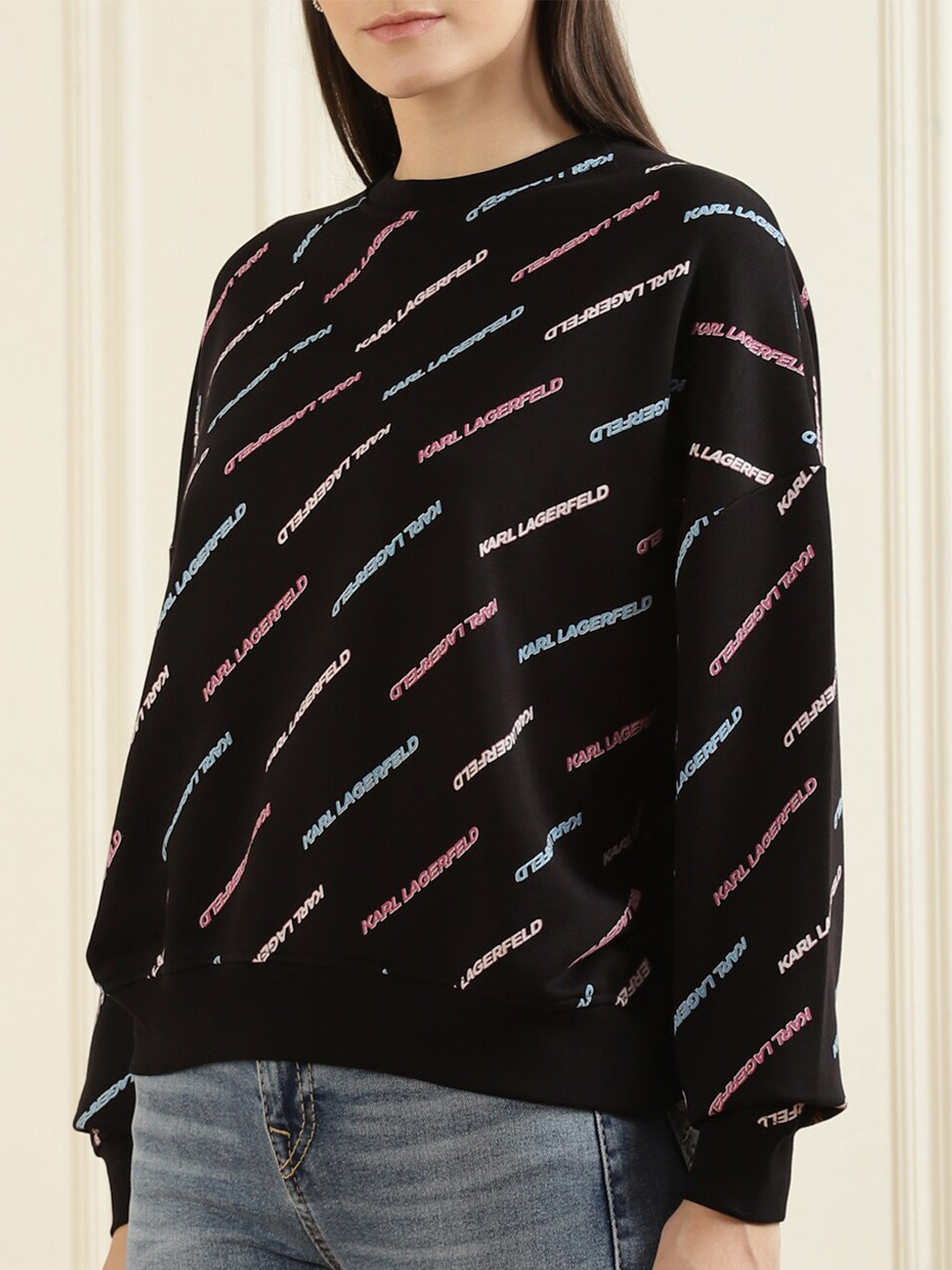 

Karl Lagerfeld Women Black Printed Sweatshirt