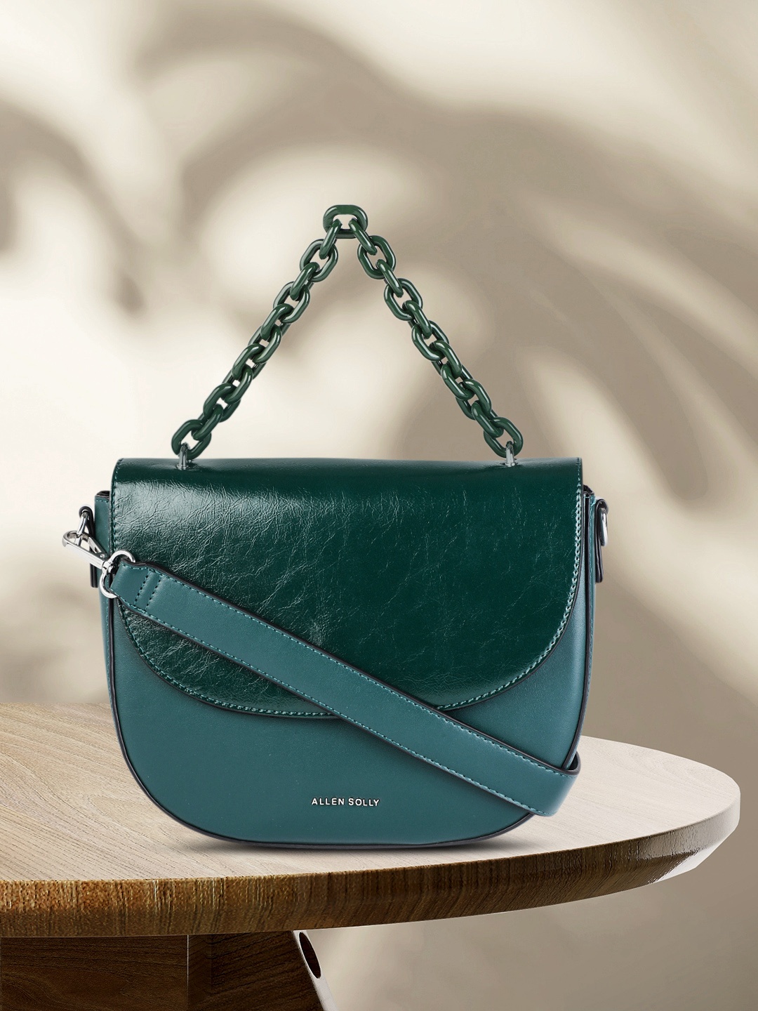

Allen Solly Women Teal Blue Structured Satchel